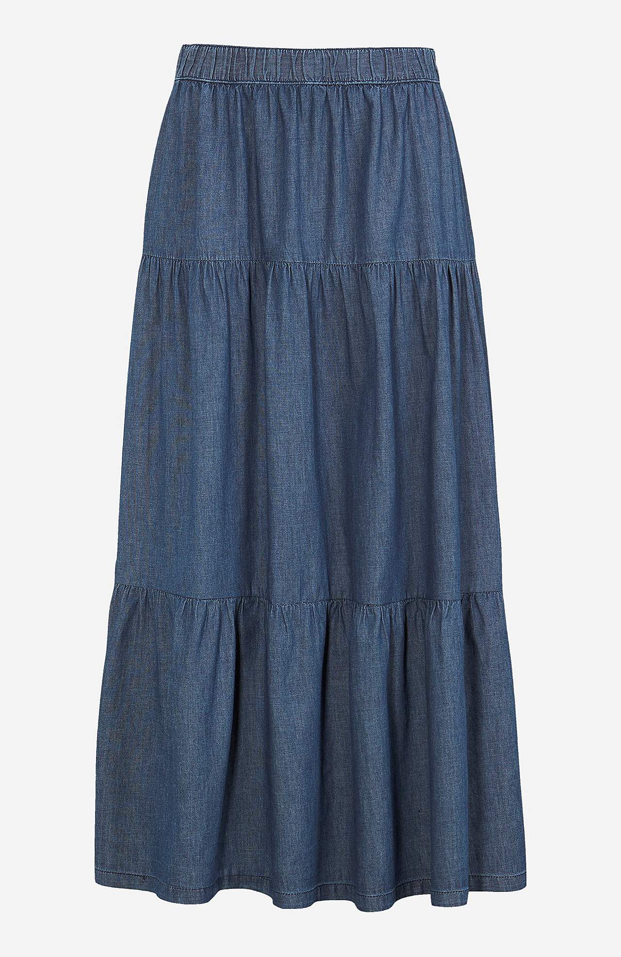 Frill skirt in denim