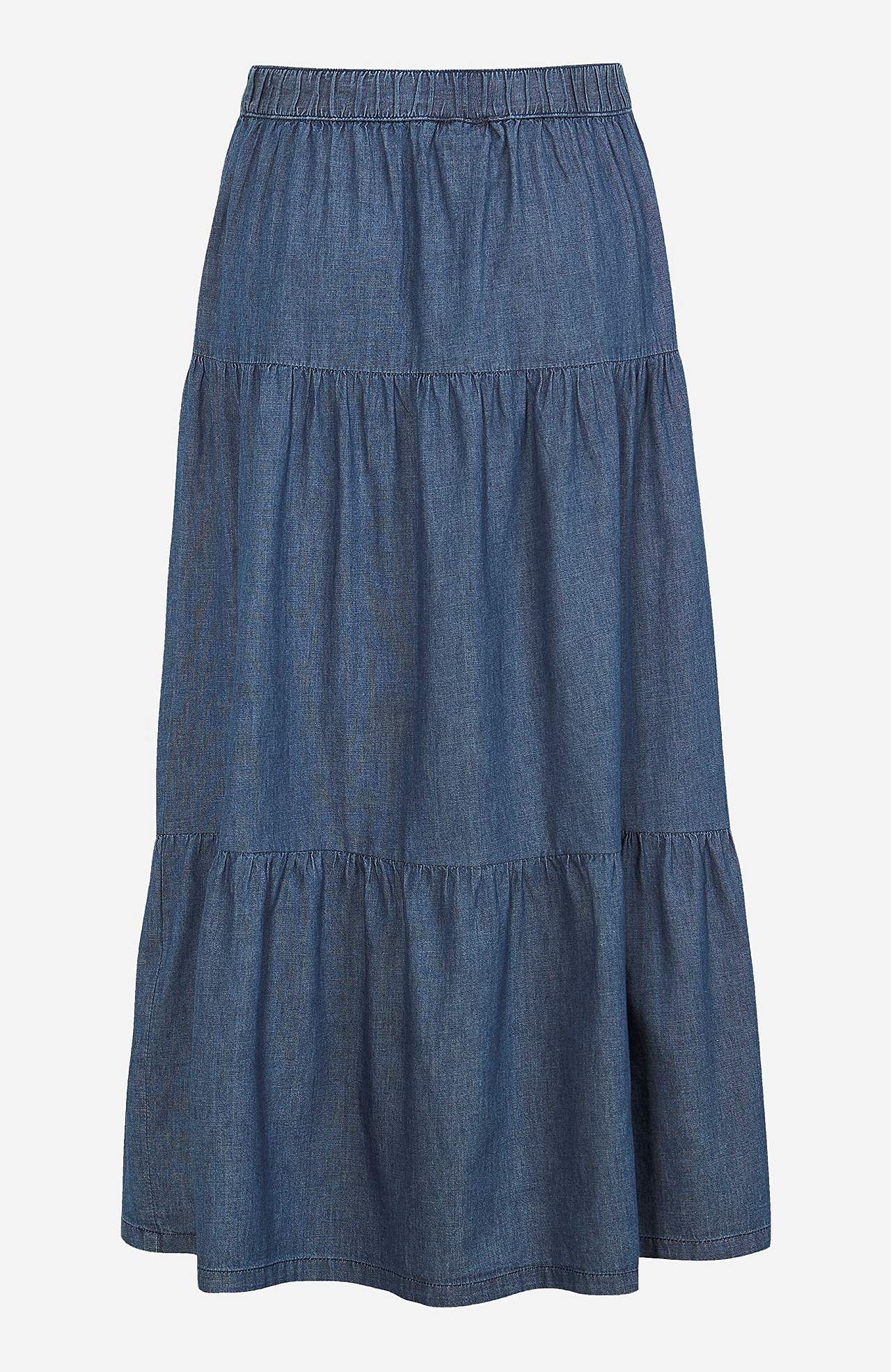 Frill skirt in denim