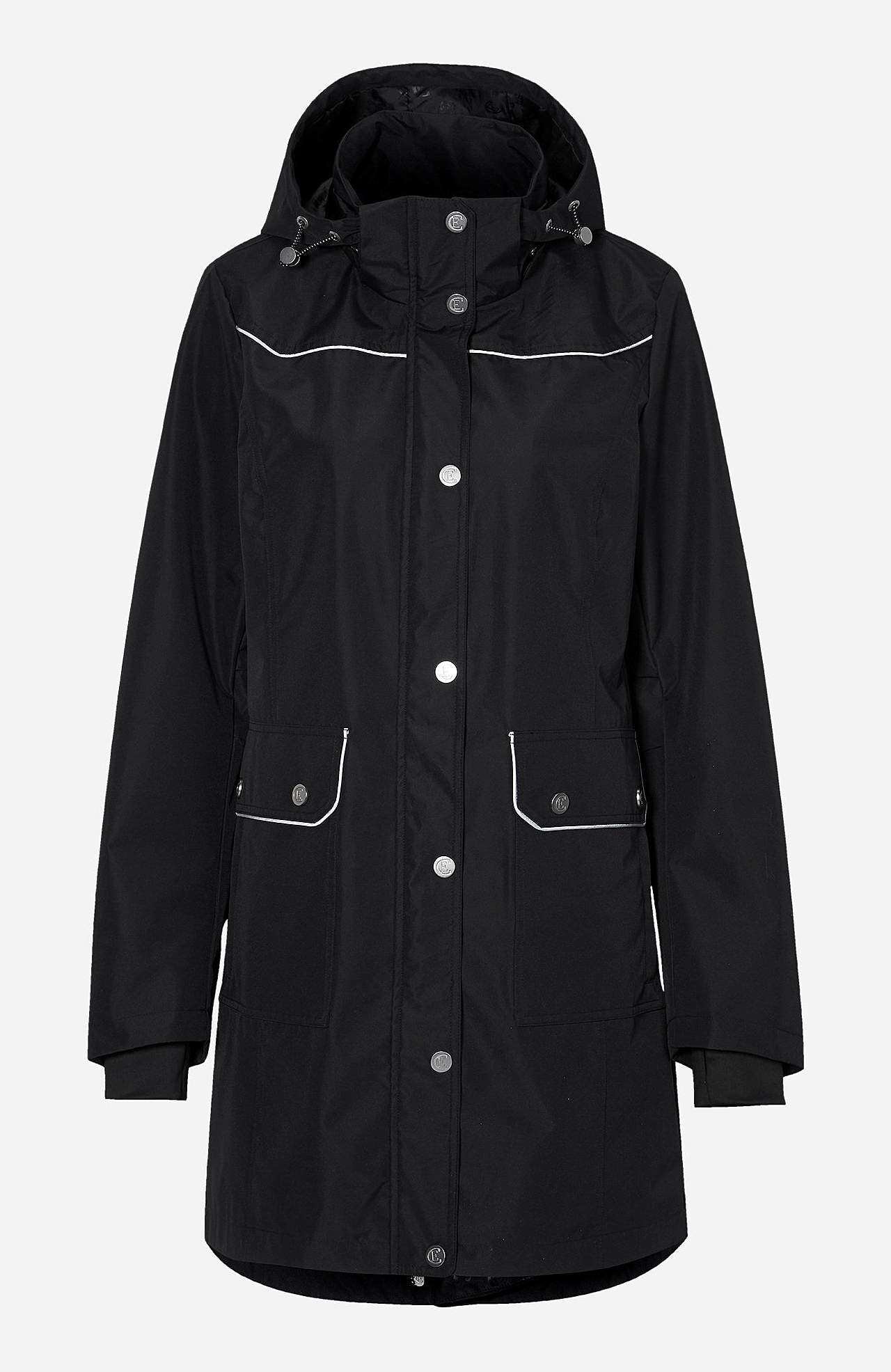 Long jacket with reflective details Benita