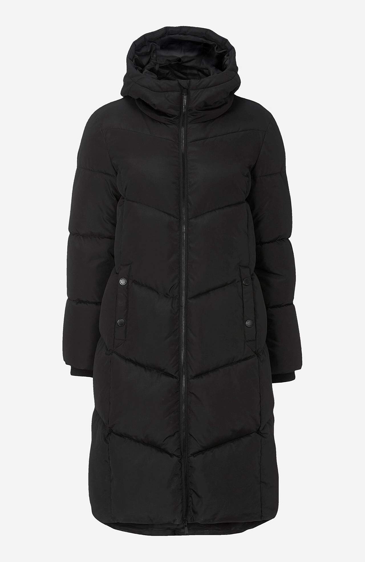 Long coat with fluffy padding