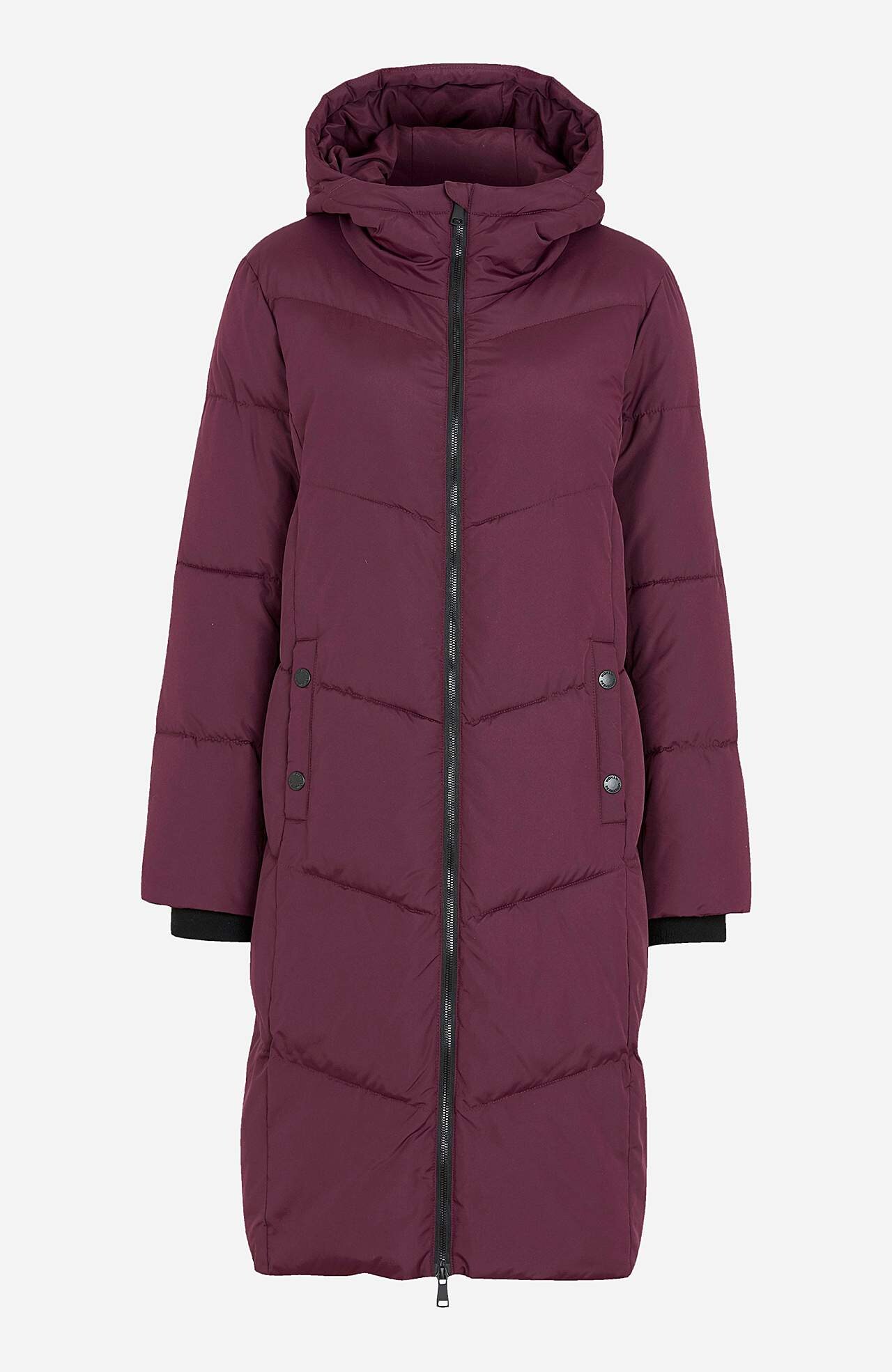 Long coat with fluffy padding