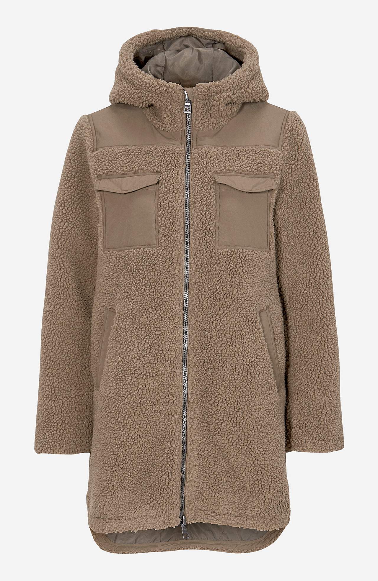 Jacket in trendy teddy fabric