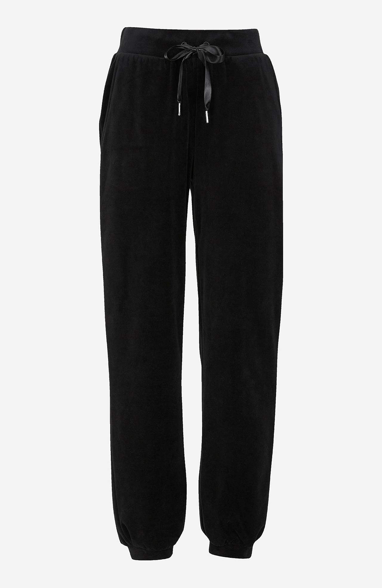 Velour trousers with cuff