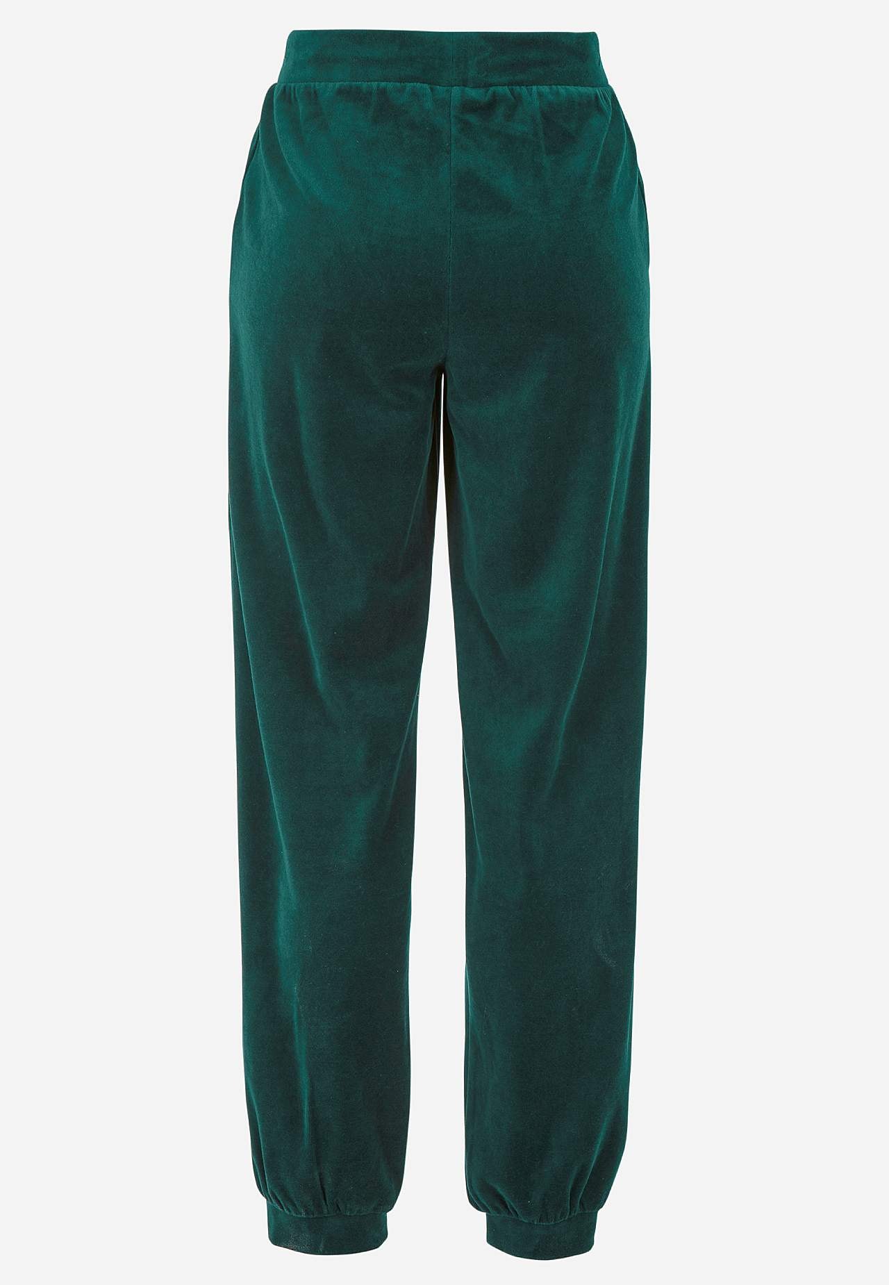 Velour trousers with cuff