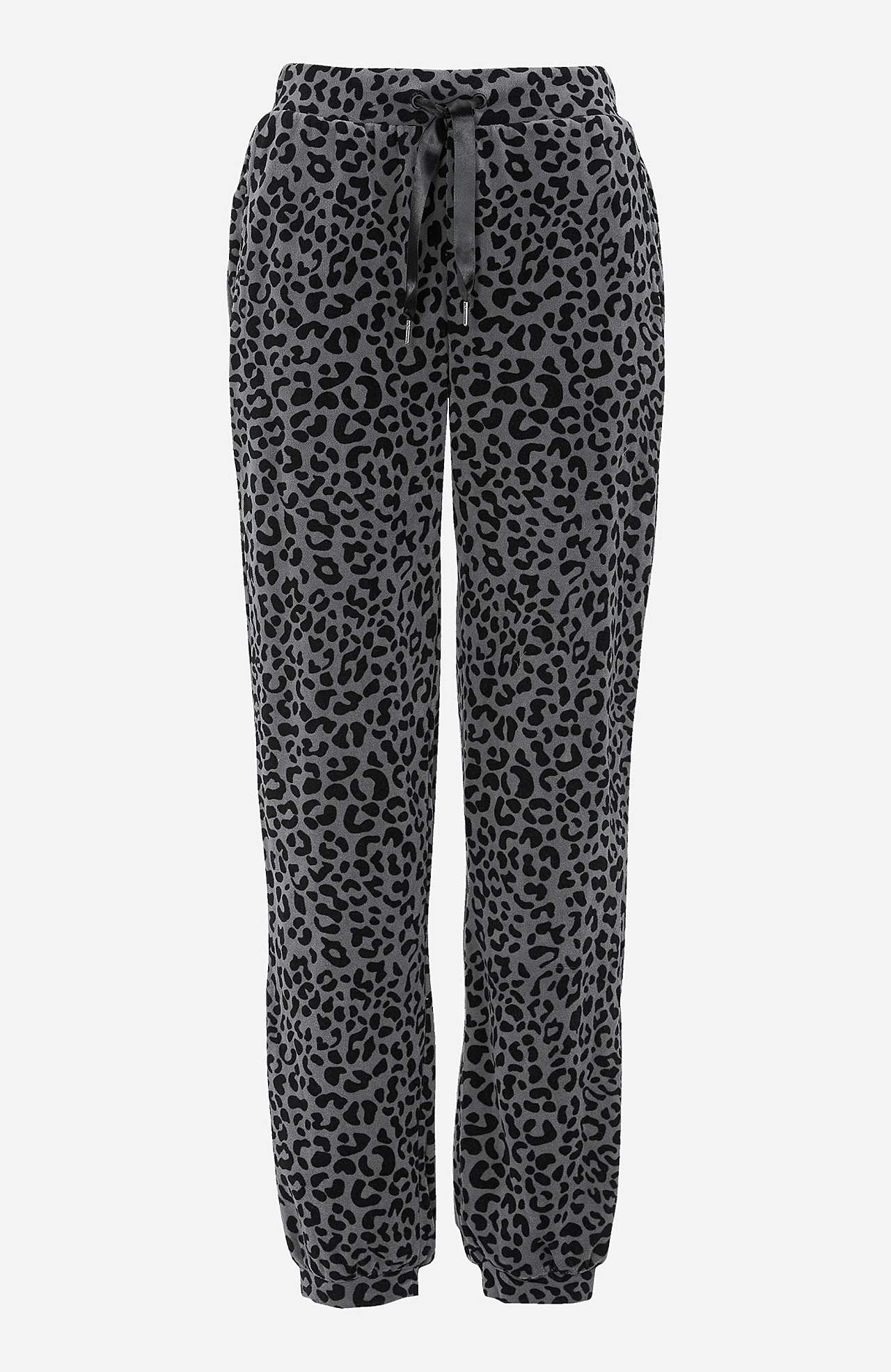 Velour trousers with cuff