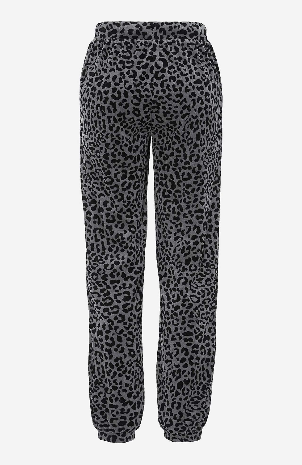 Velour trousers with cuff
