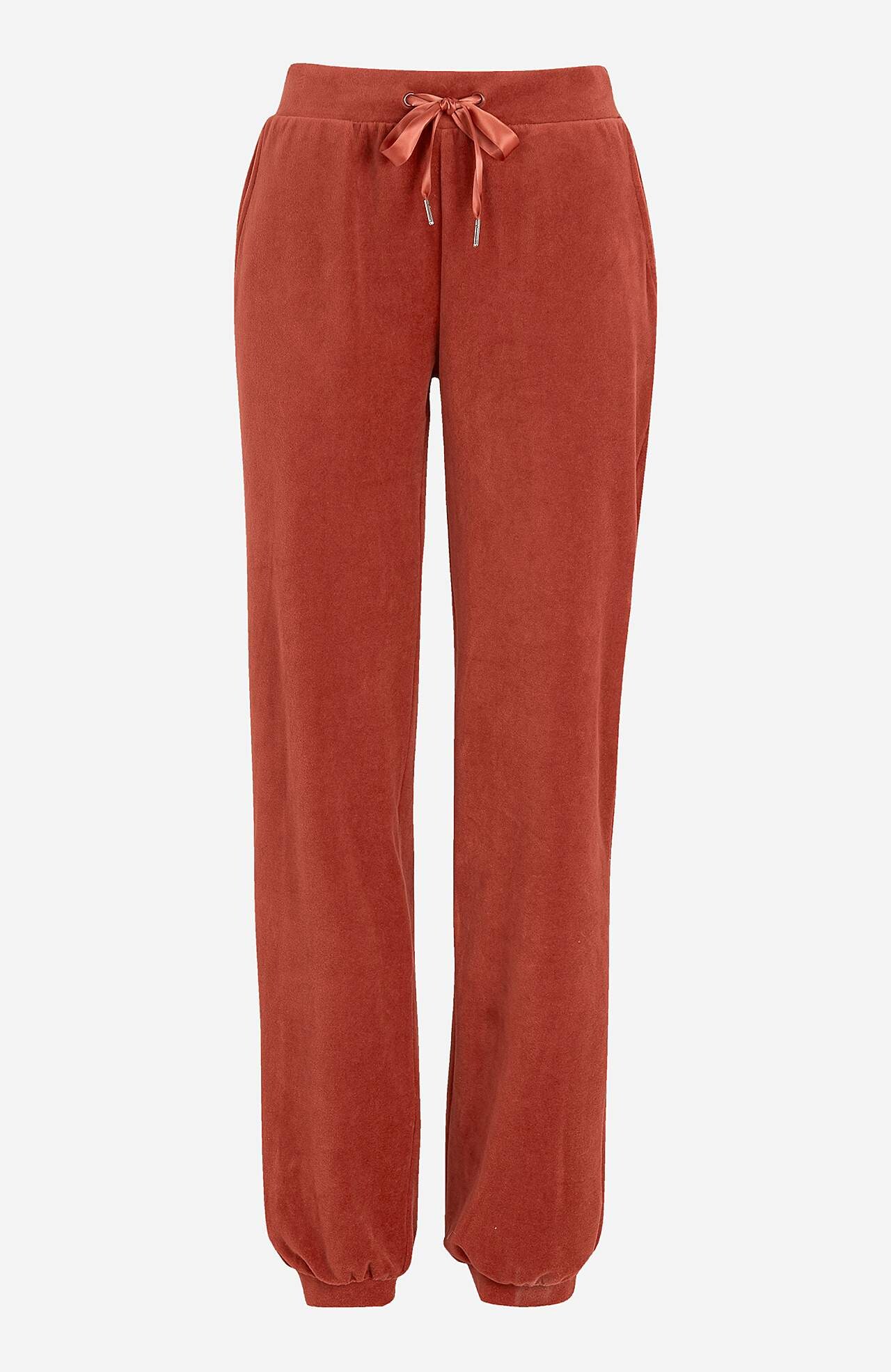 Velour trousers with cuff