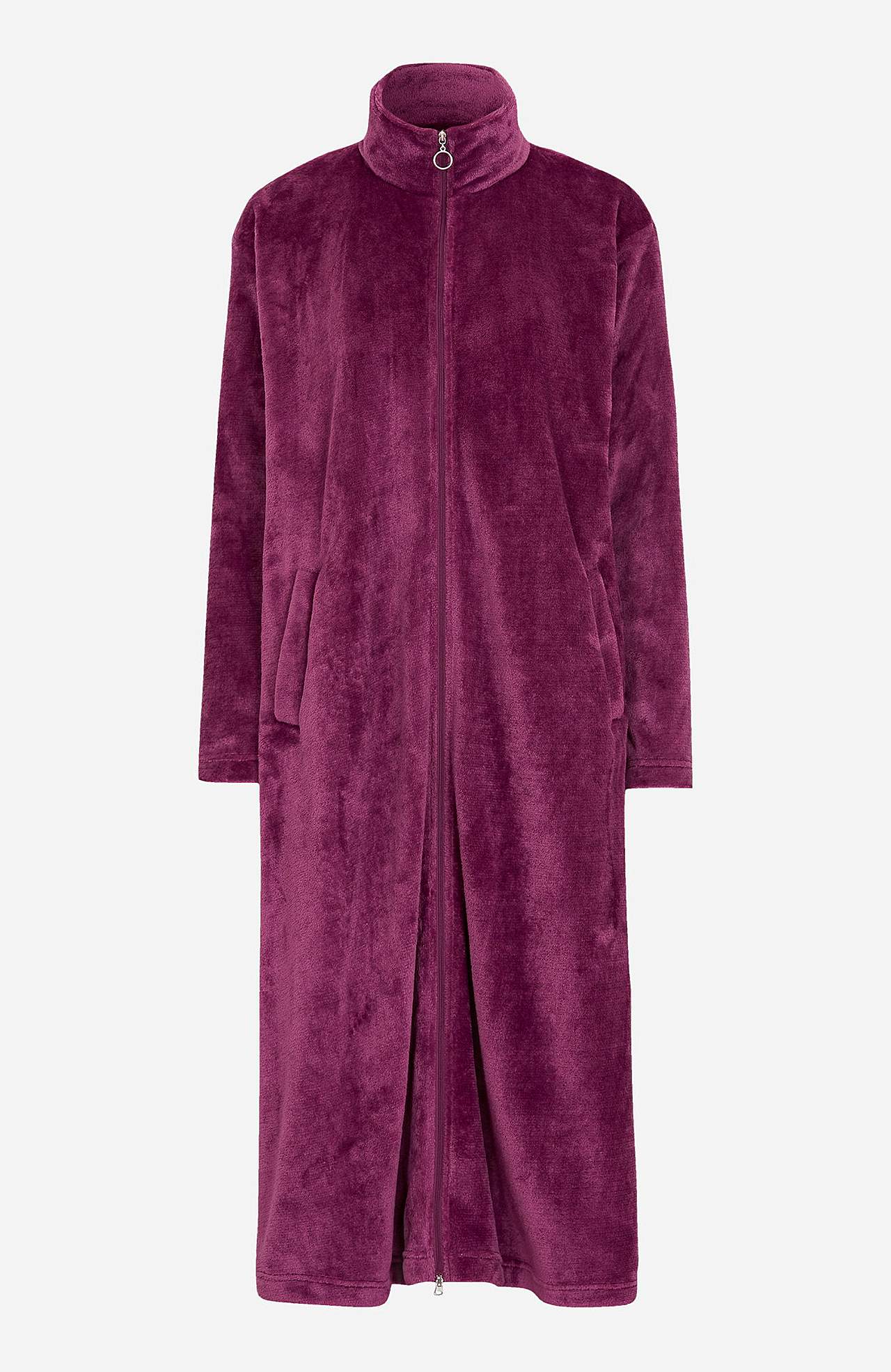 Long dressing gown in fleece