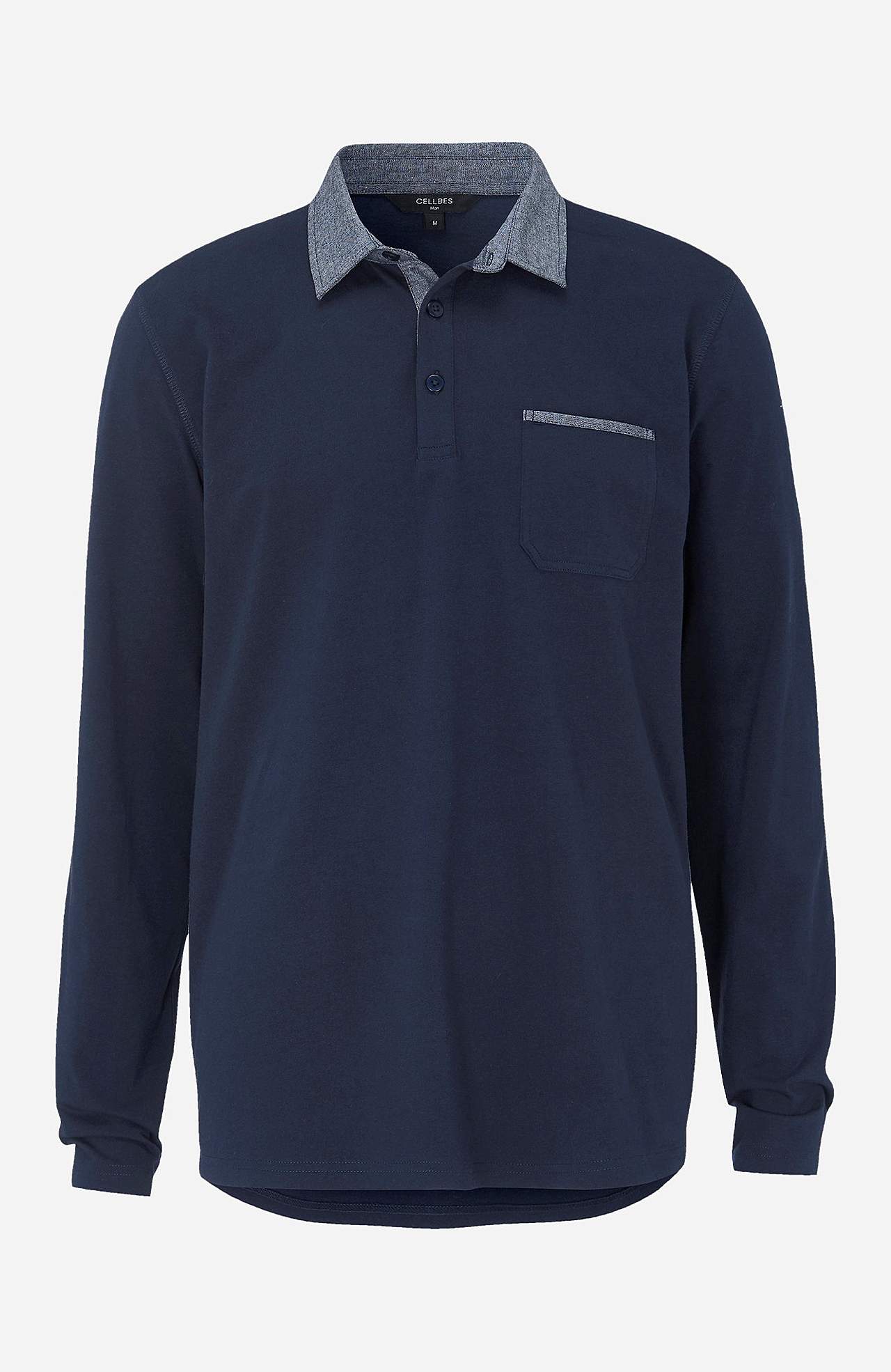 Comfortable long-sleeved jumper with collar