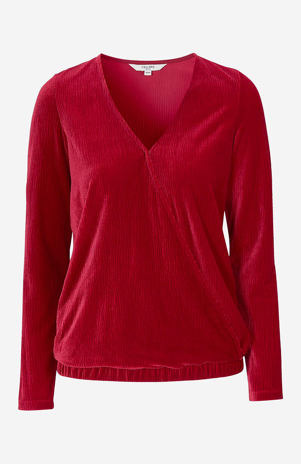 Wrap top in pleated velvet