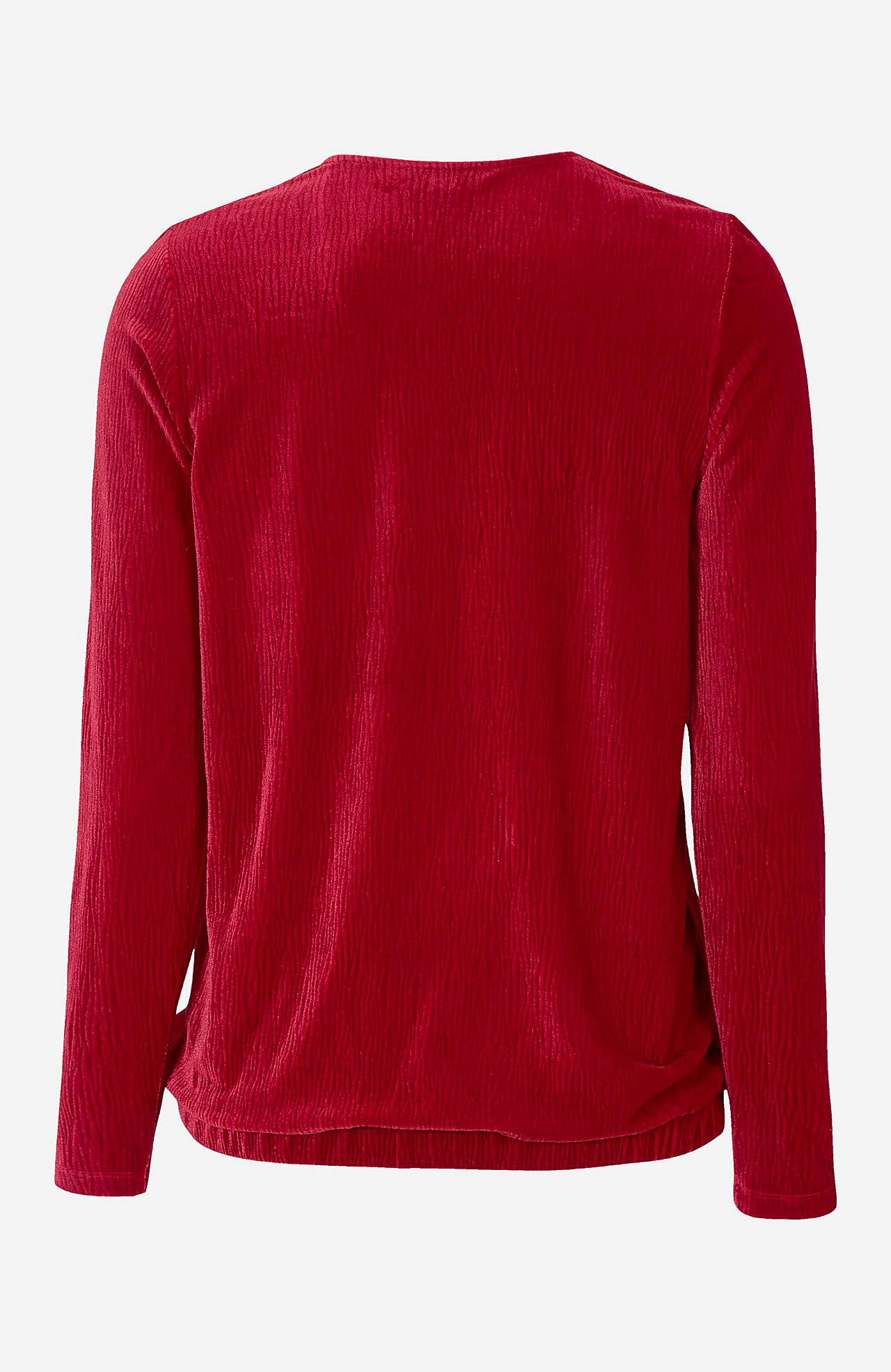 Wrap top in pleated velvet
