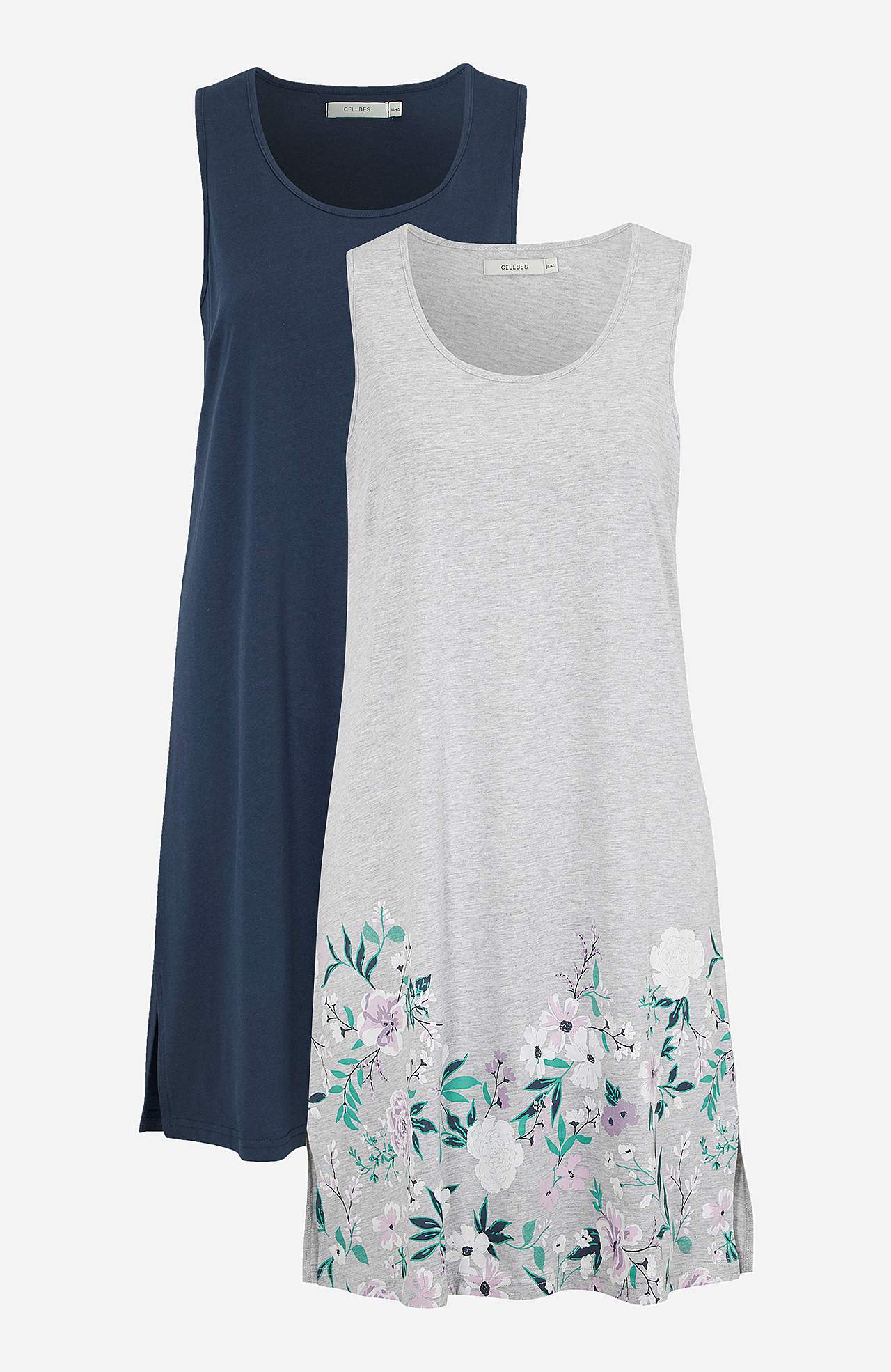 Sleeveless nightdress 2-pack
