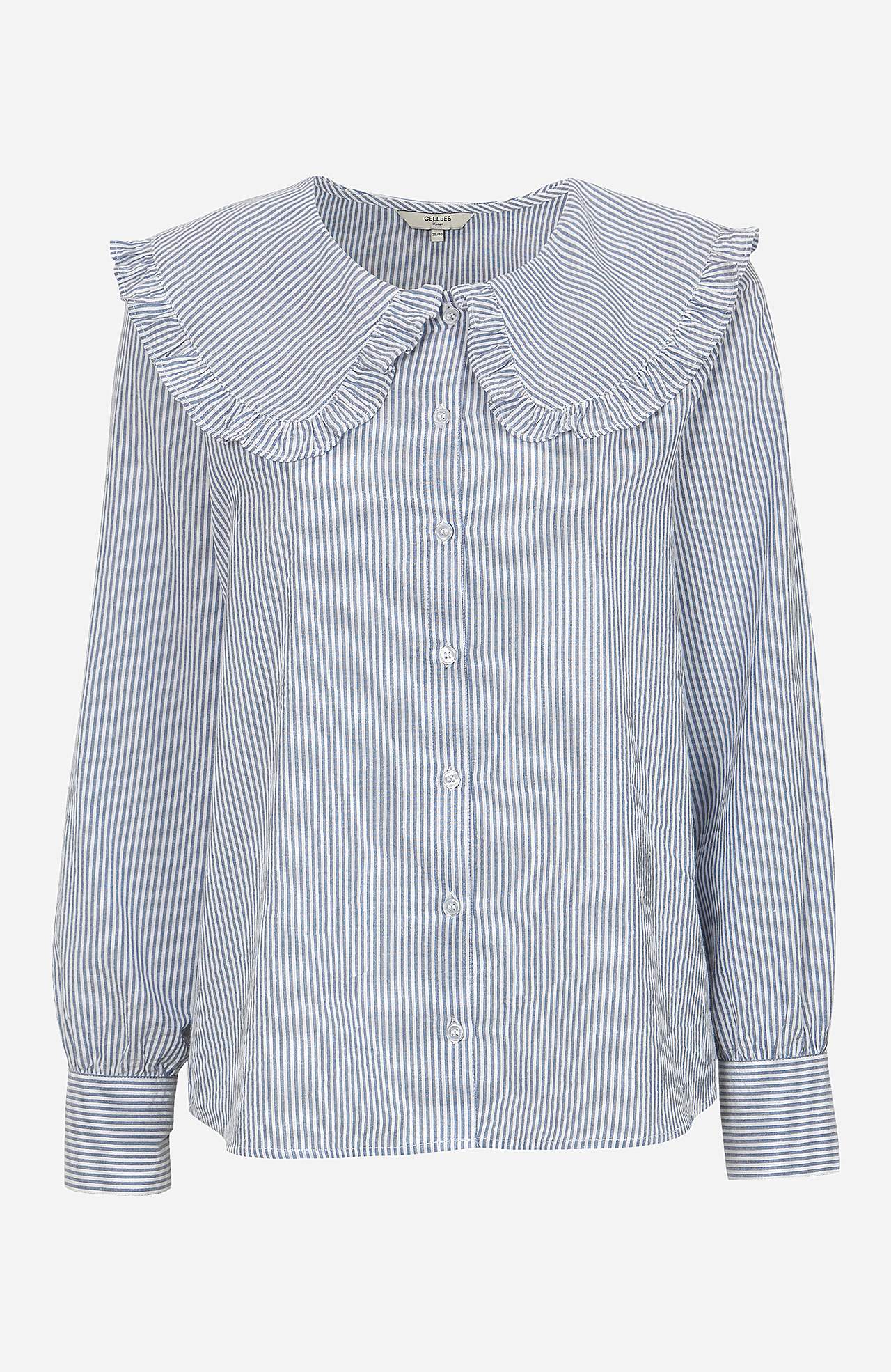 Blouse with frill collar