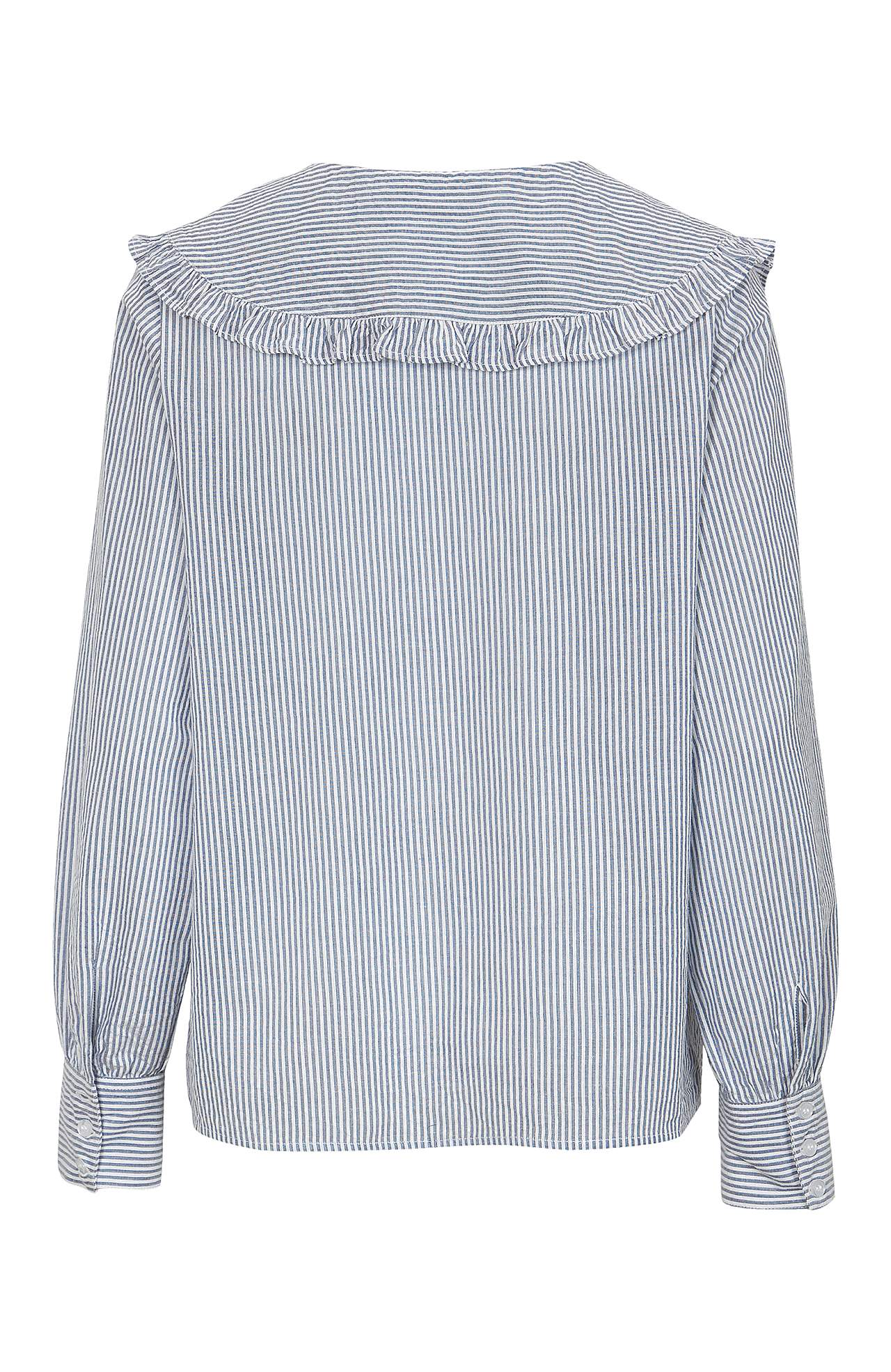 Blouse with frill collar