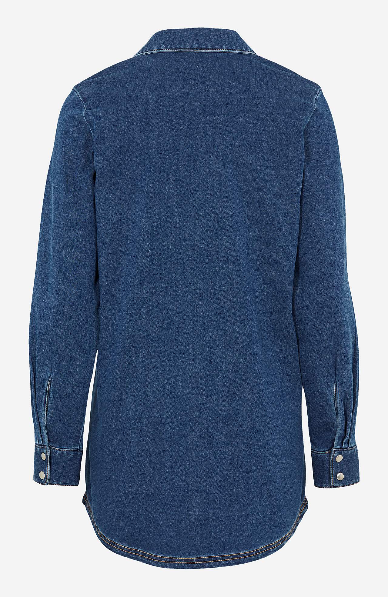 Long-sleeved denim shirt
