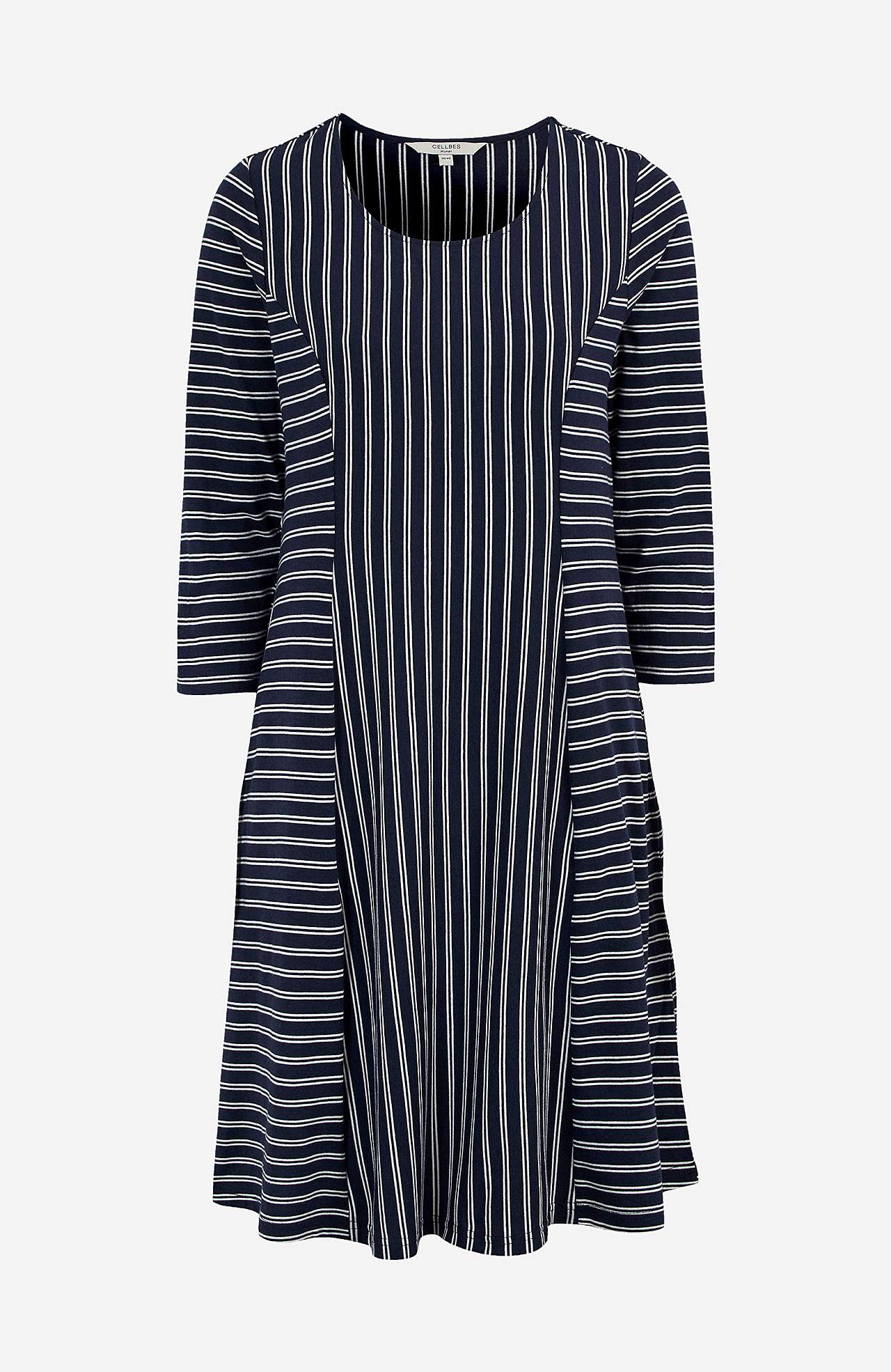 Patterned jersey dress with side pockets