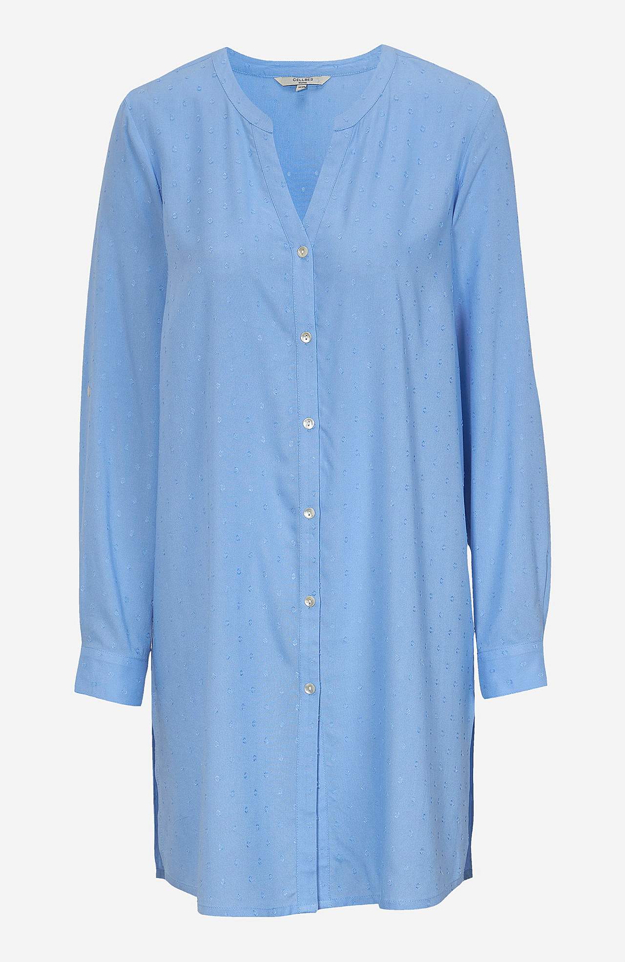 Viscose long shirt with structure