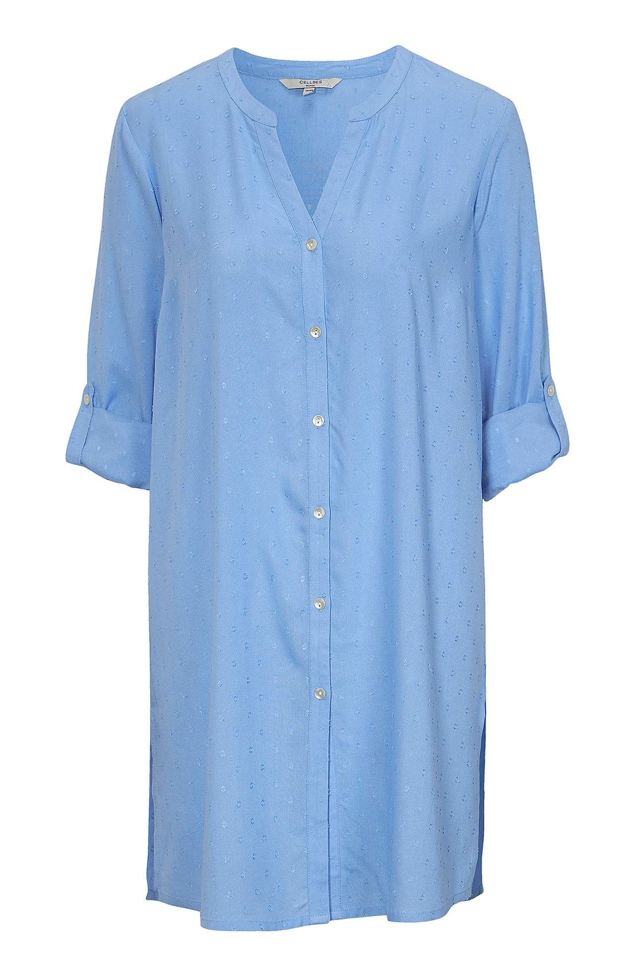 Viscose long shirt with structure