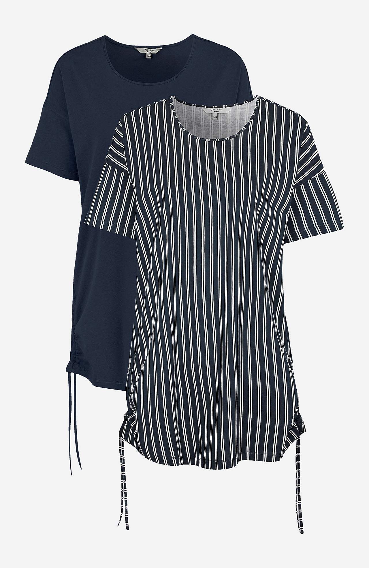 Long top with drawstring at the sides Vilde 2-pack