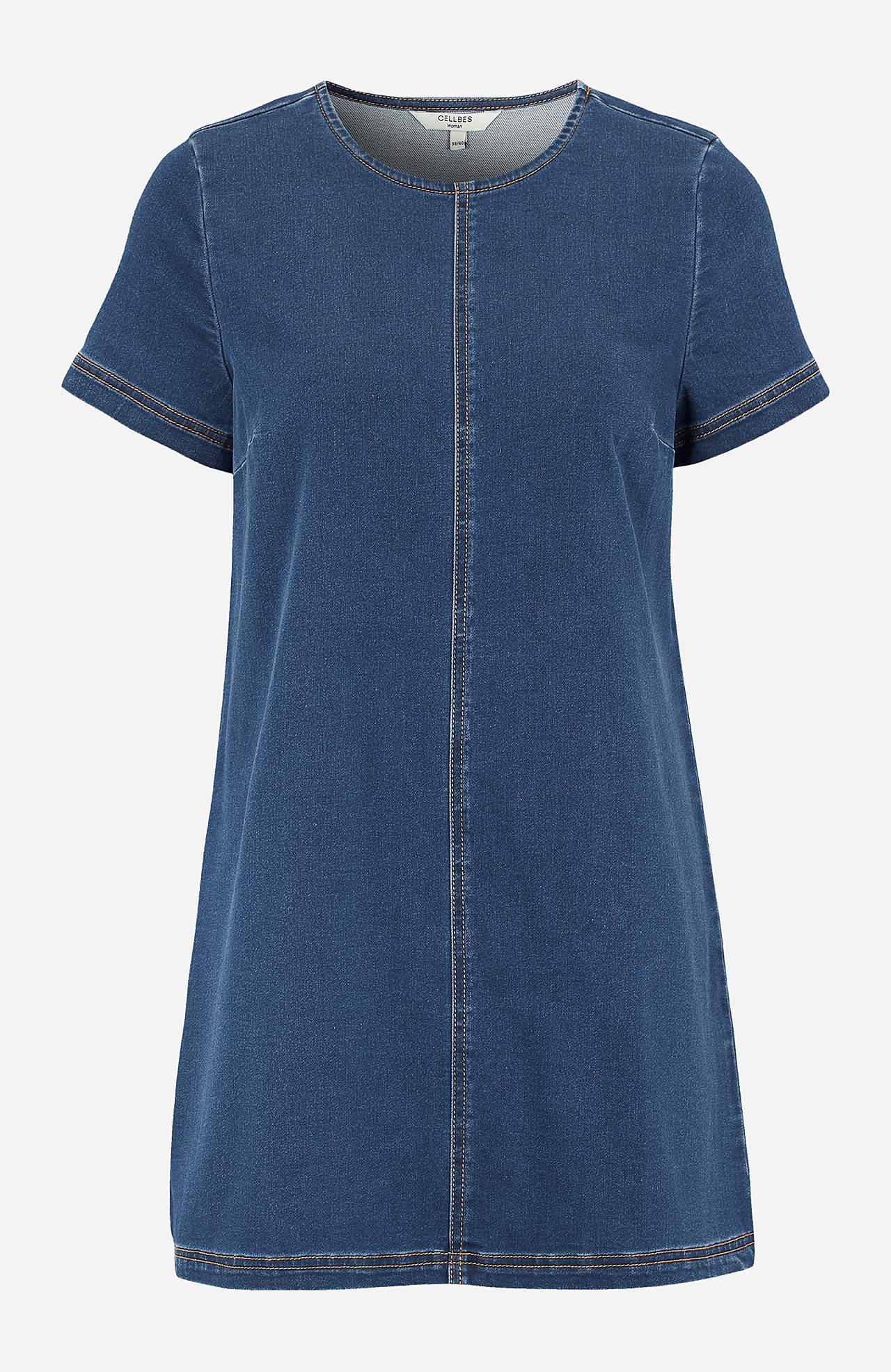 Short-sleeved denim tunic
