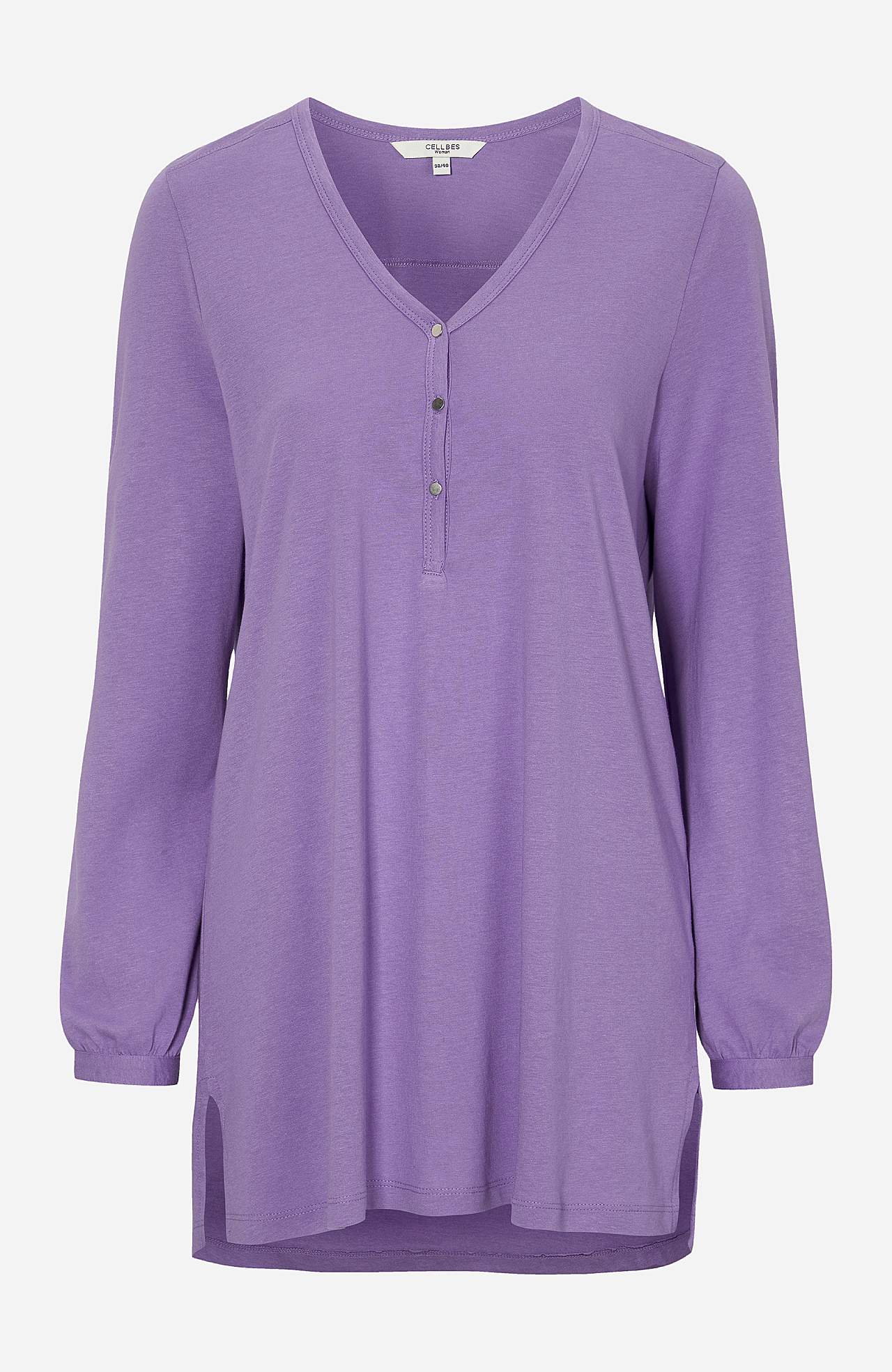 Jersey tuniq with v-neck cut