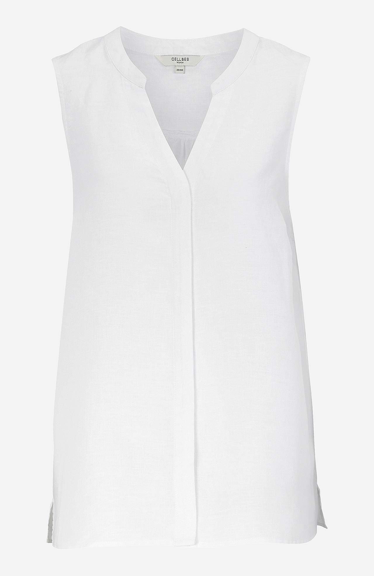 Linen Premium blouse with sleeveless design