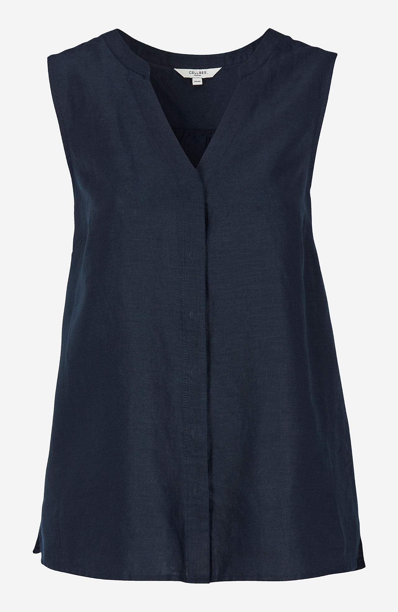 Linen Premium blouse with sleeveless design