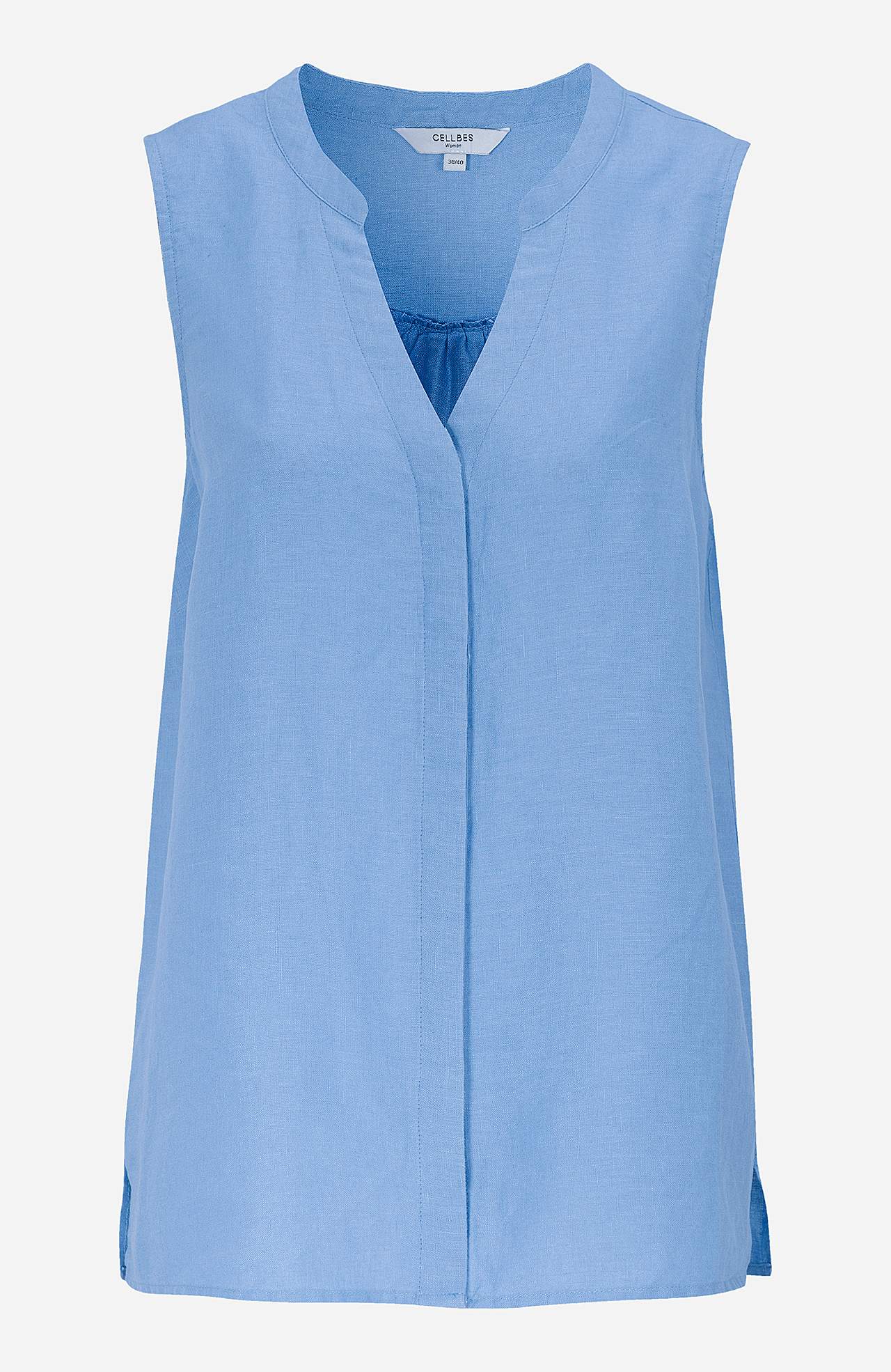 Linen Premium blouse with sleeveless design