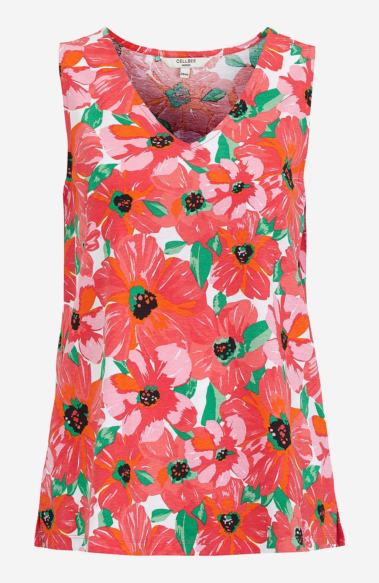 Patterned, sleeveless jersey top Mia
