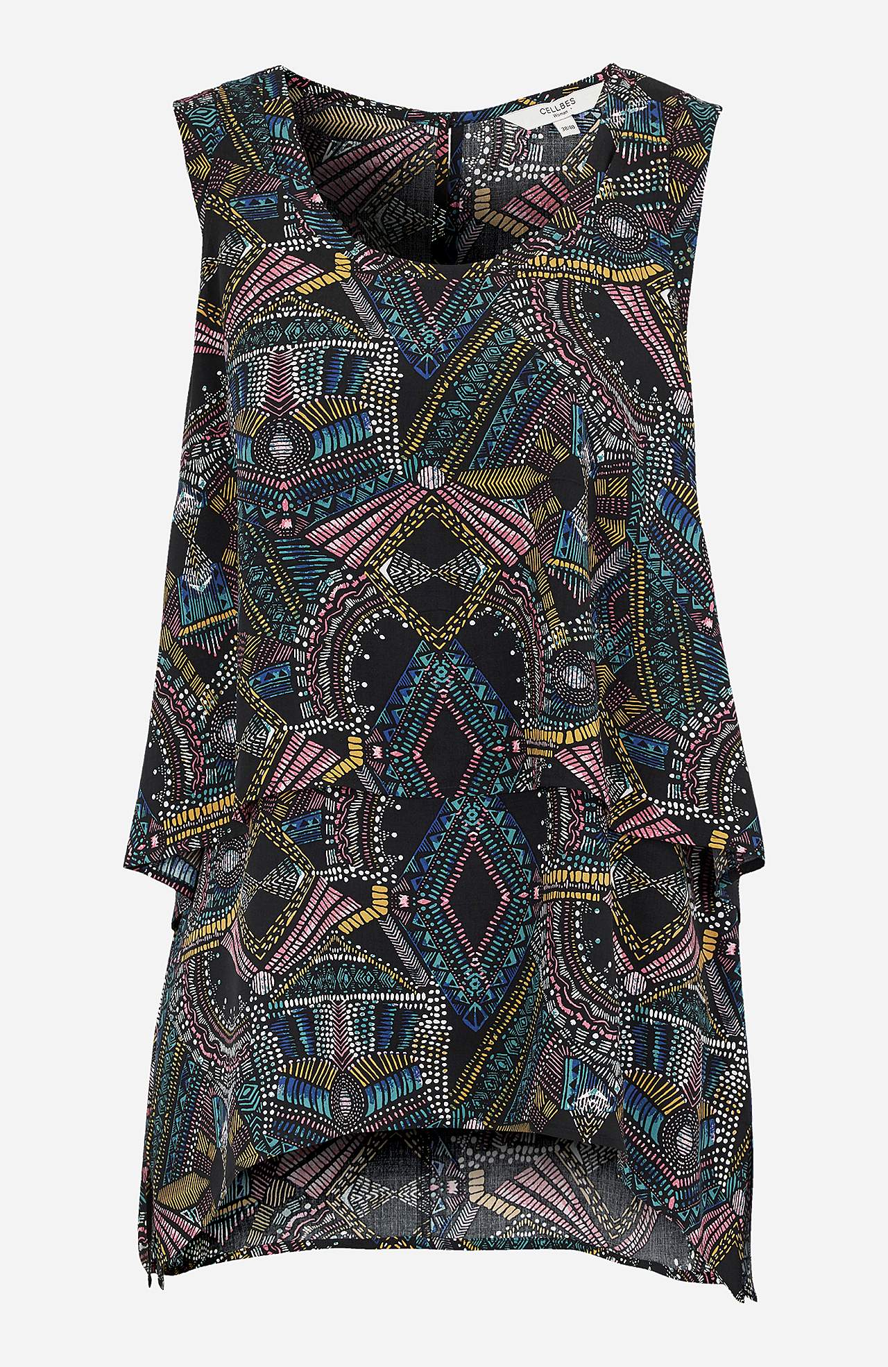Patterned, two-in-one blouse