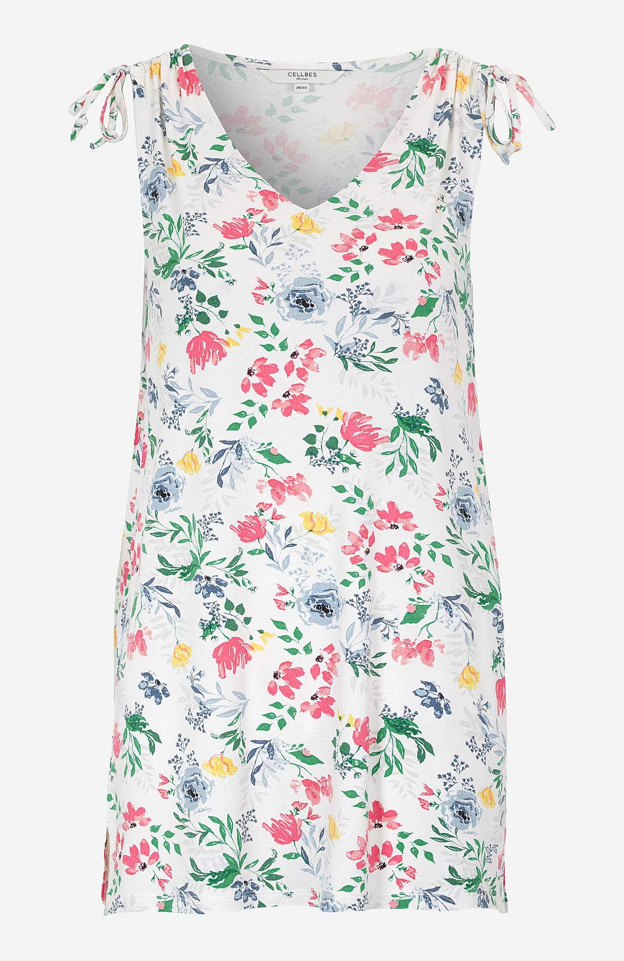 Patterned jersey tuniq with tie design