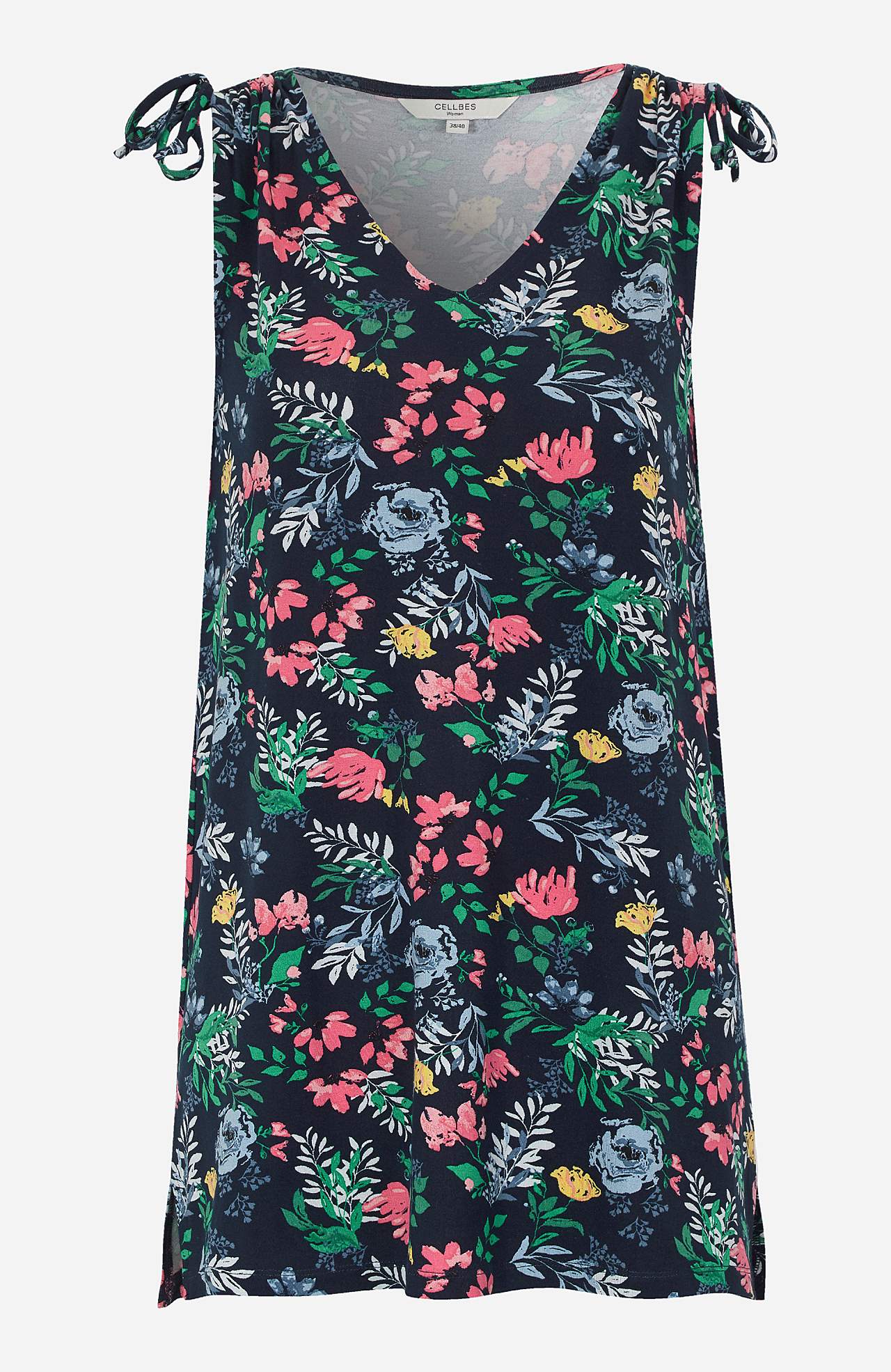 Patterned jersey tuniq with tie design