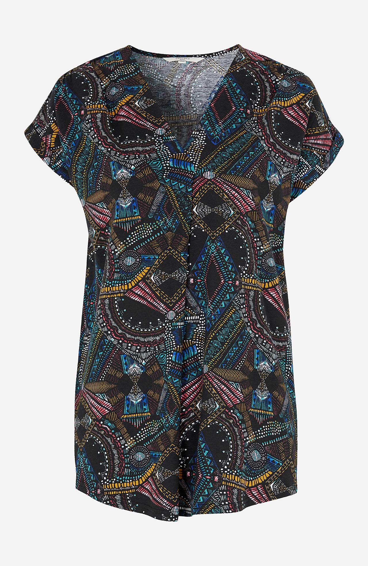 Patterned jersey tuniq with pleat Nicky