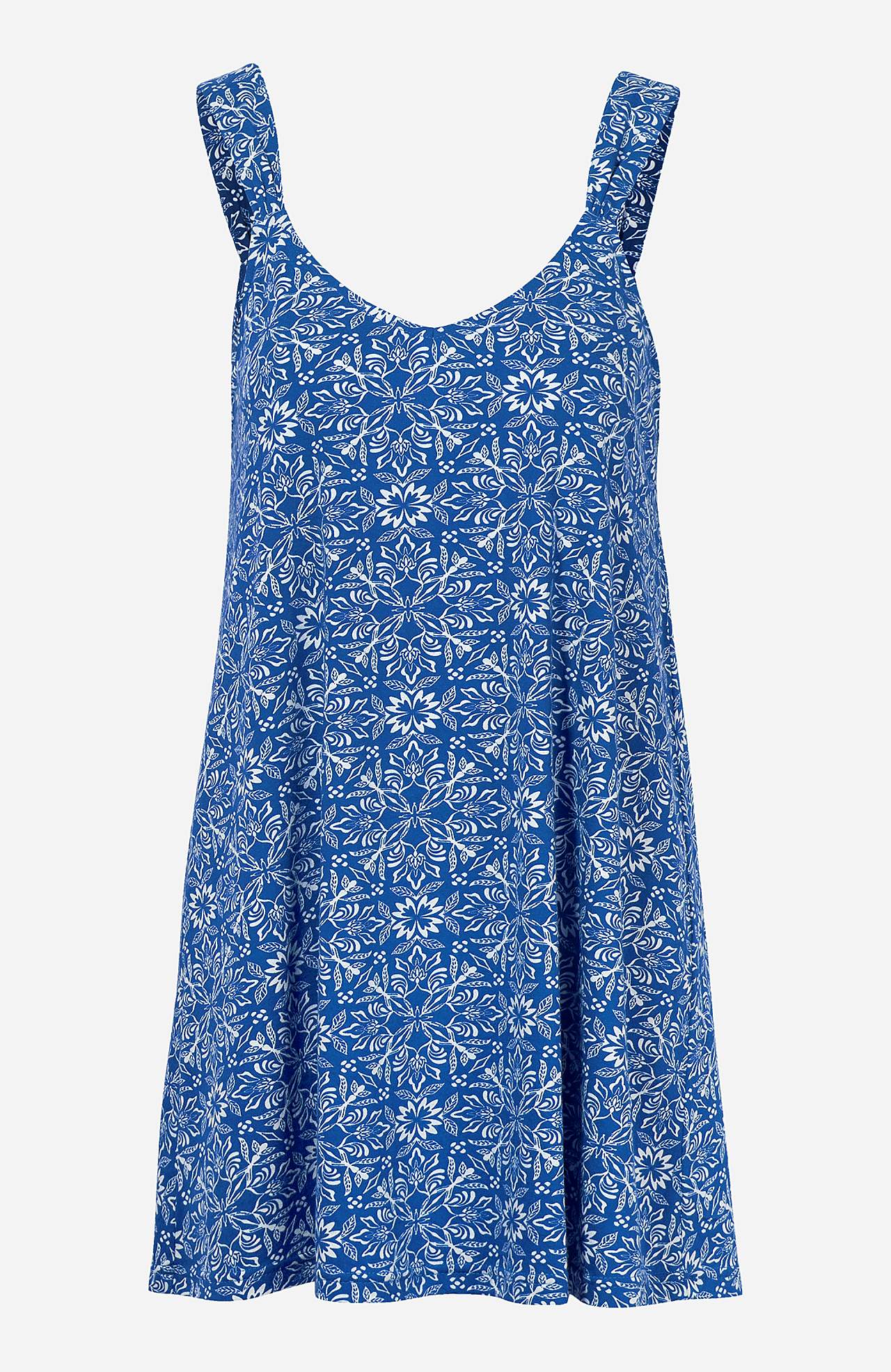 Patterned jersey tuniq with shoulder strap