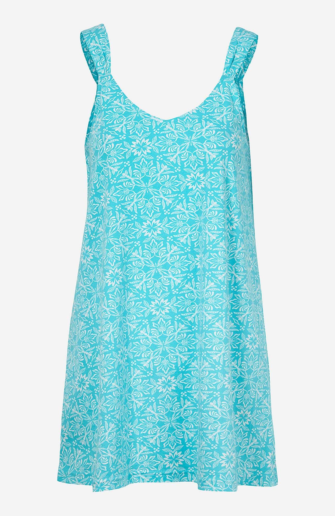 Patterned jersey tuniq with shoulder strap