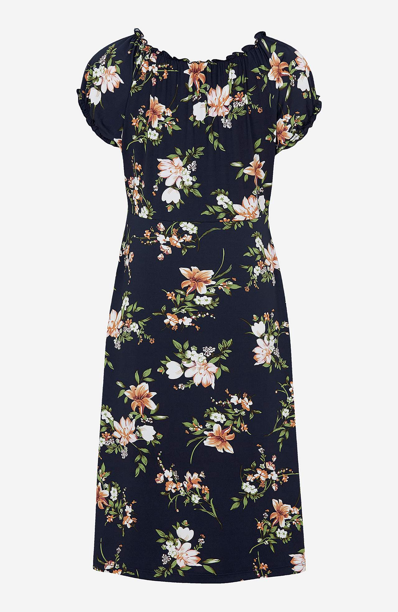 Patterned off-shoulder dress