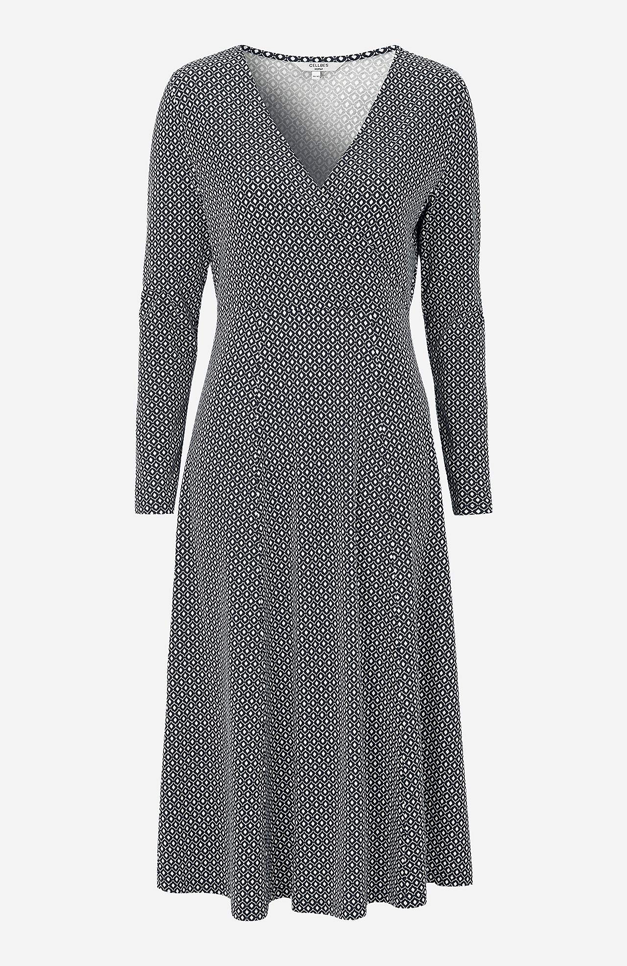 Patterned wrap front dress in jersey Elina