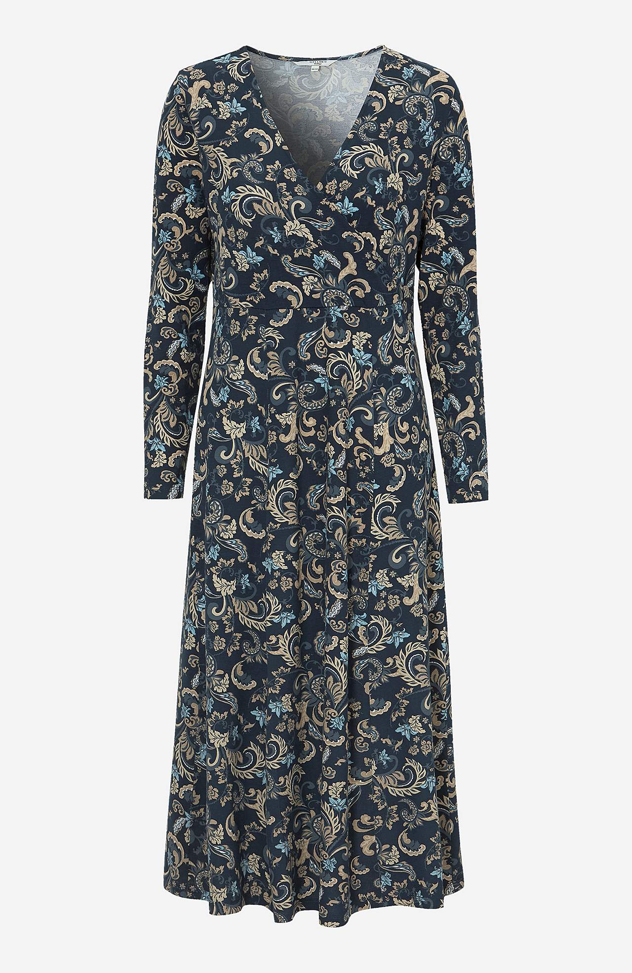 Patterned wrap front dress in jersey Elina