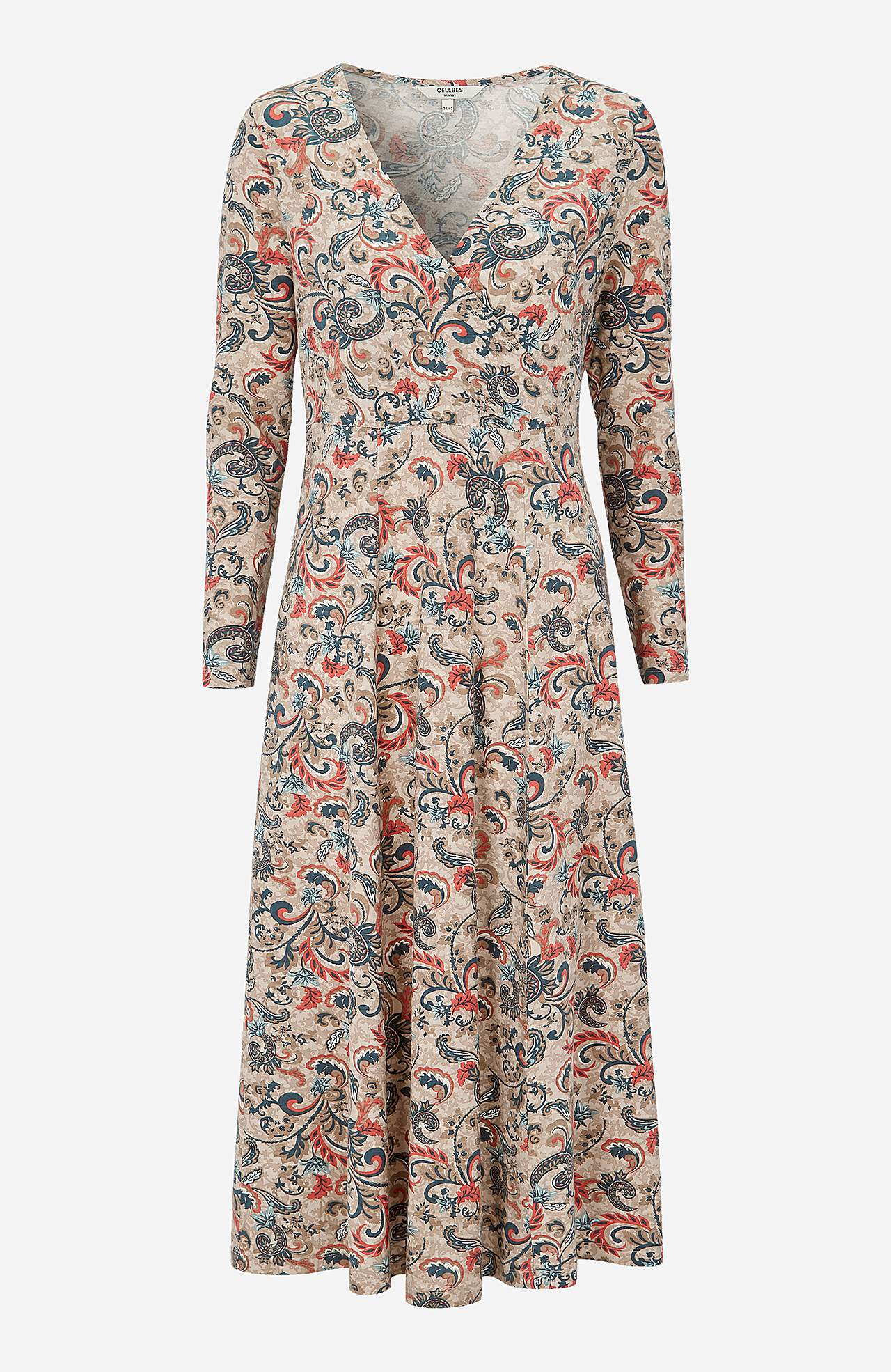 Patterned wrap front dress in jersey Elina