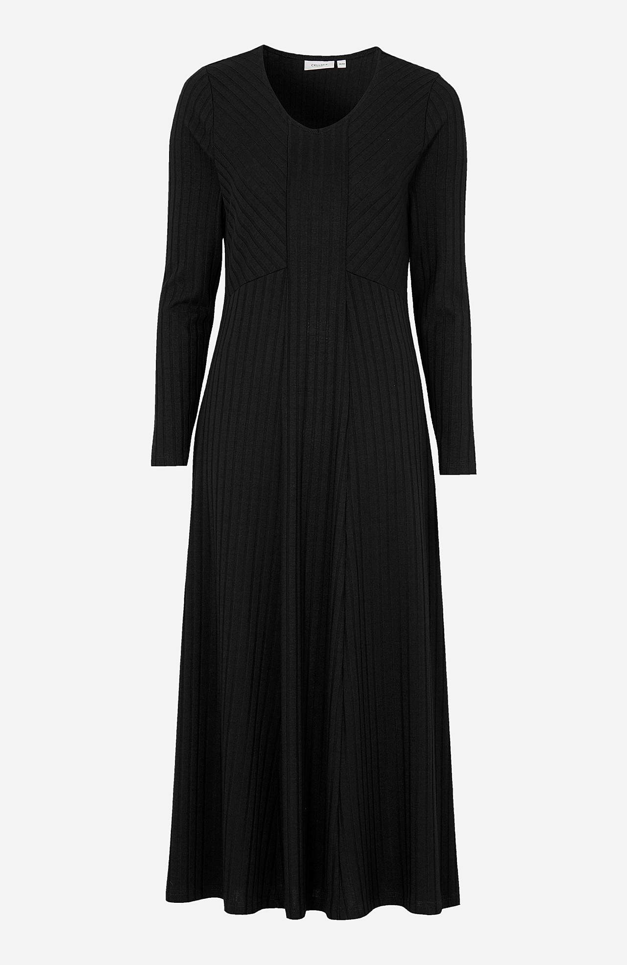 Long, rib-knit jersey dress