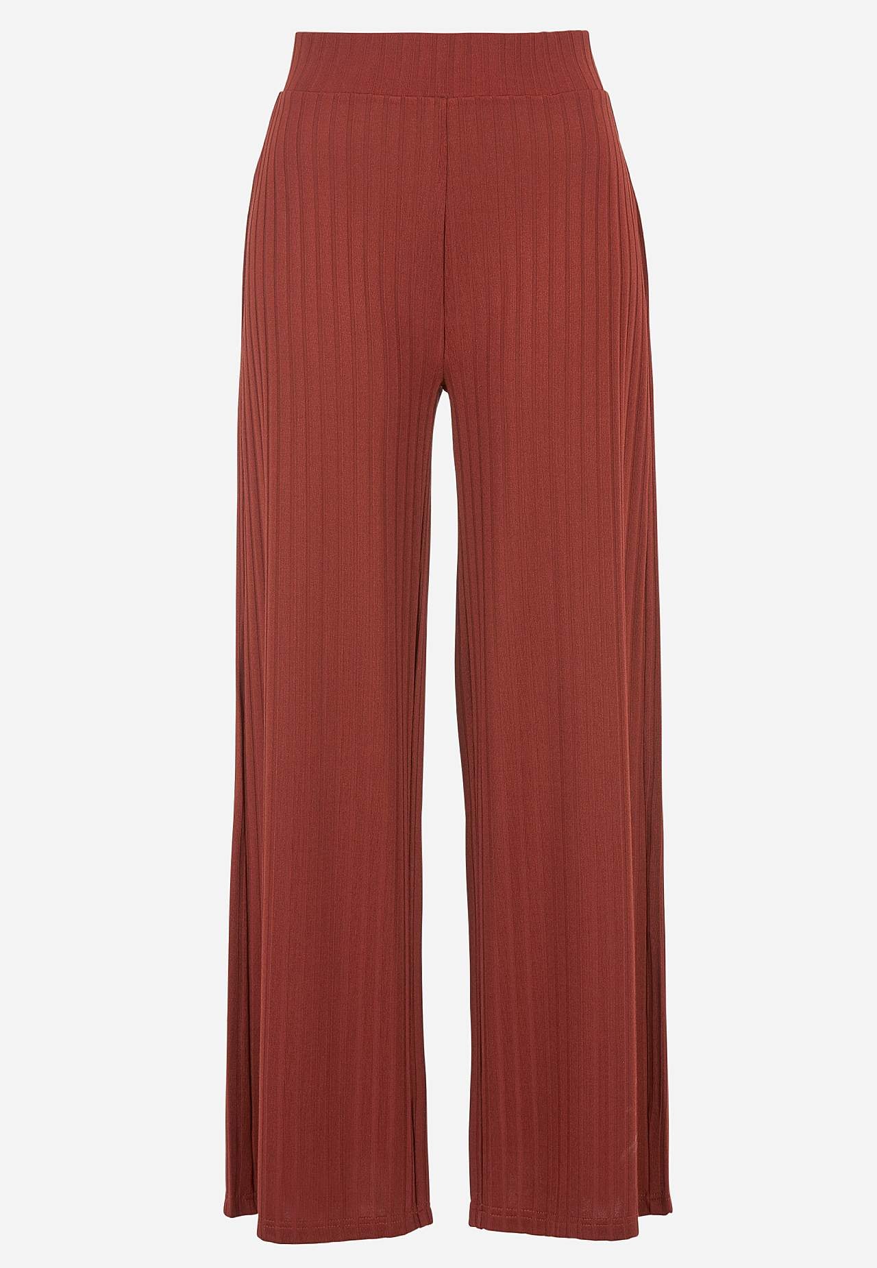 Trousers in ribbed jersey