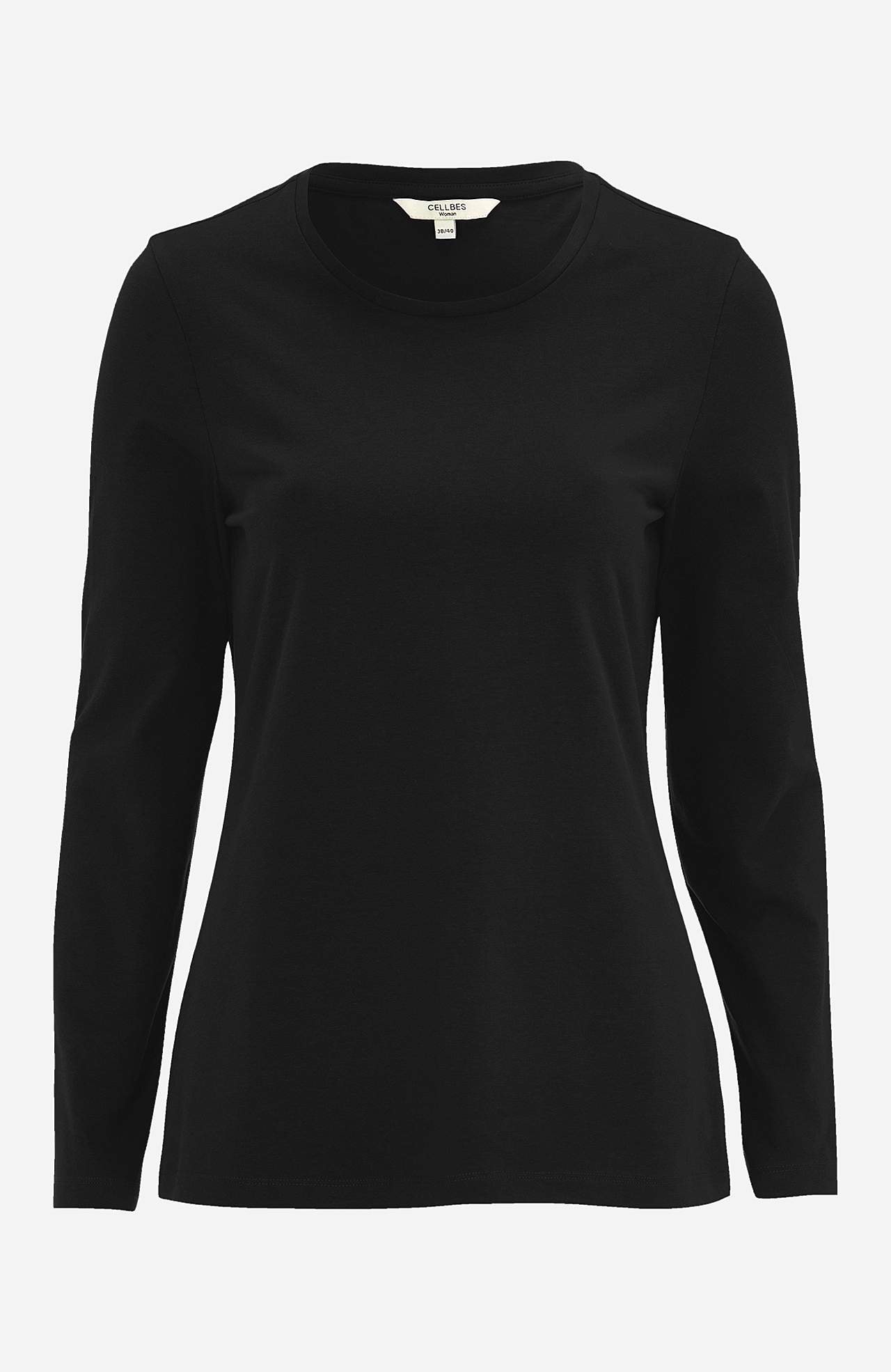 Long-sleeved jersey top in organic cotton