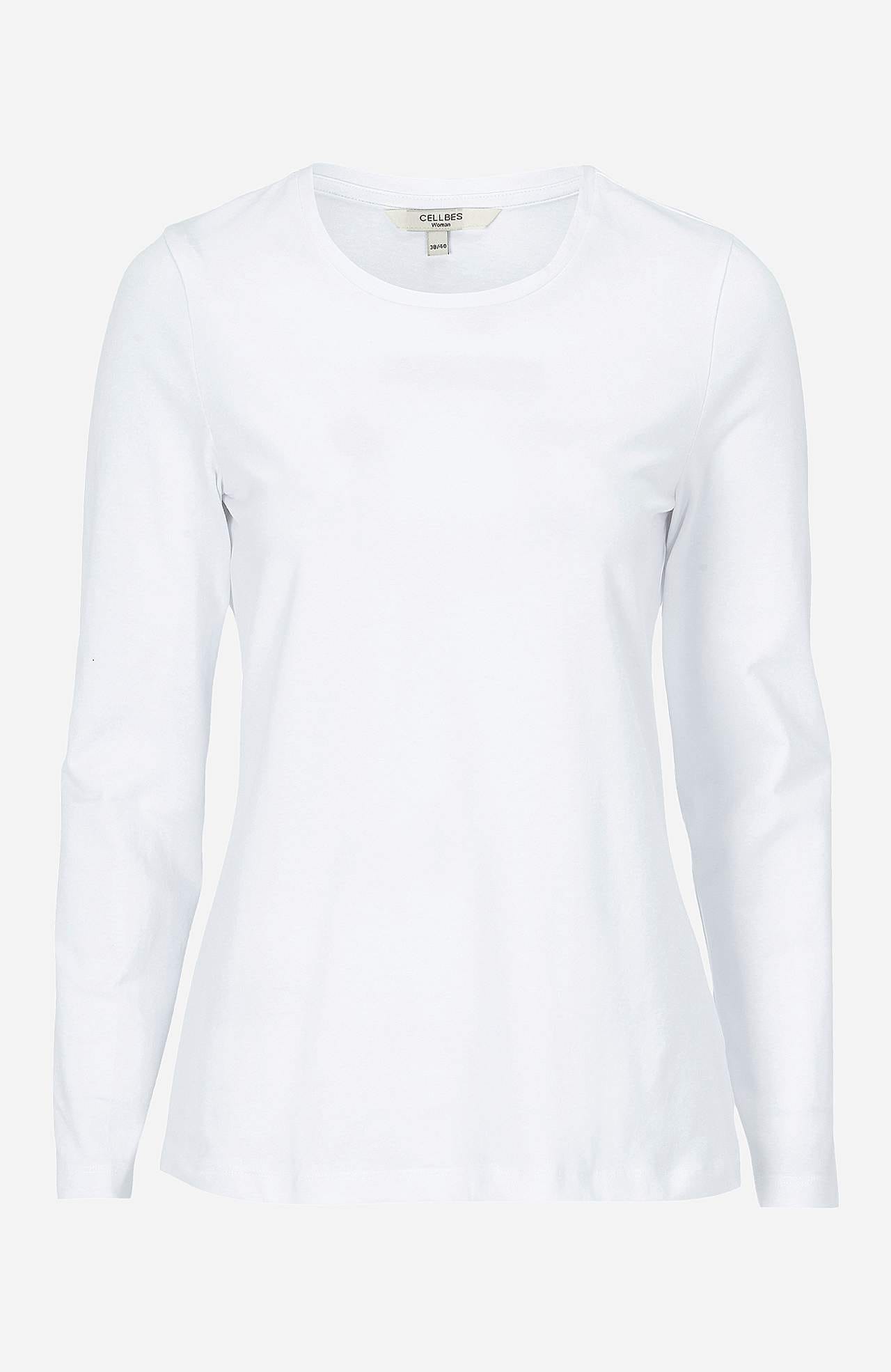 Long-sleeved jersey top in organic cotton