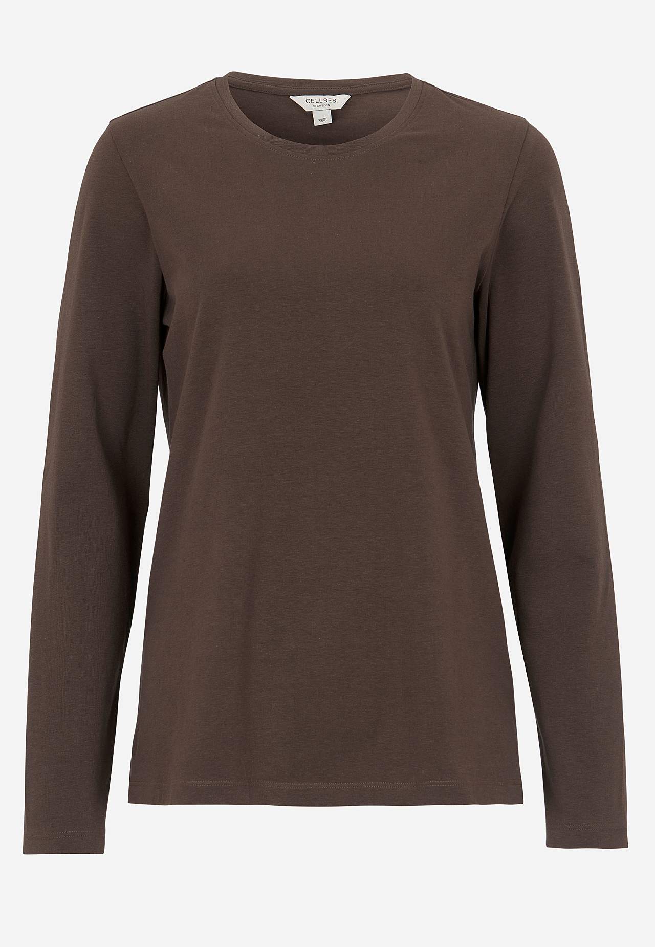 Long-sleeved jersey top in organic cotton