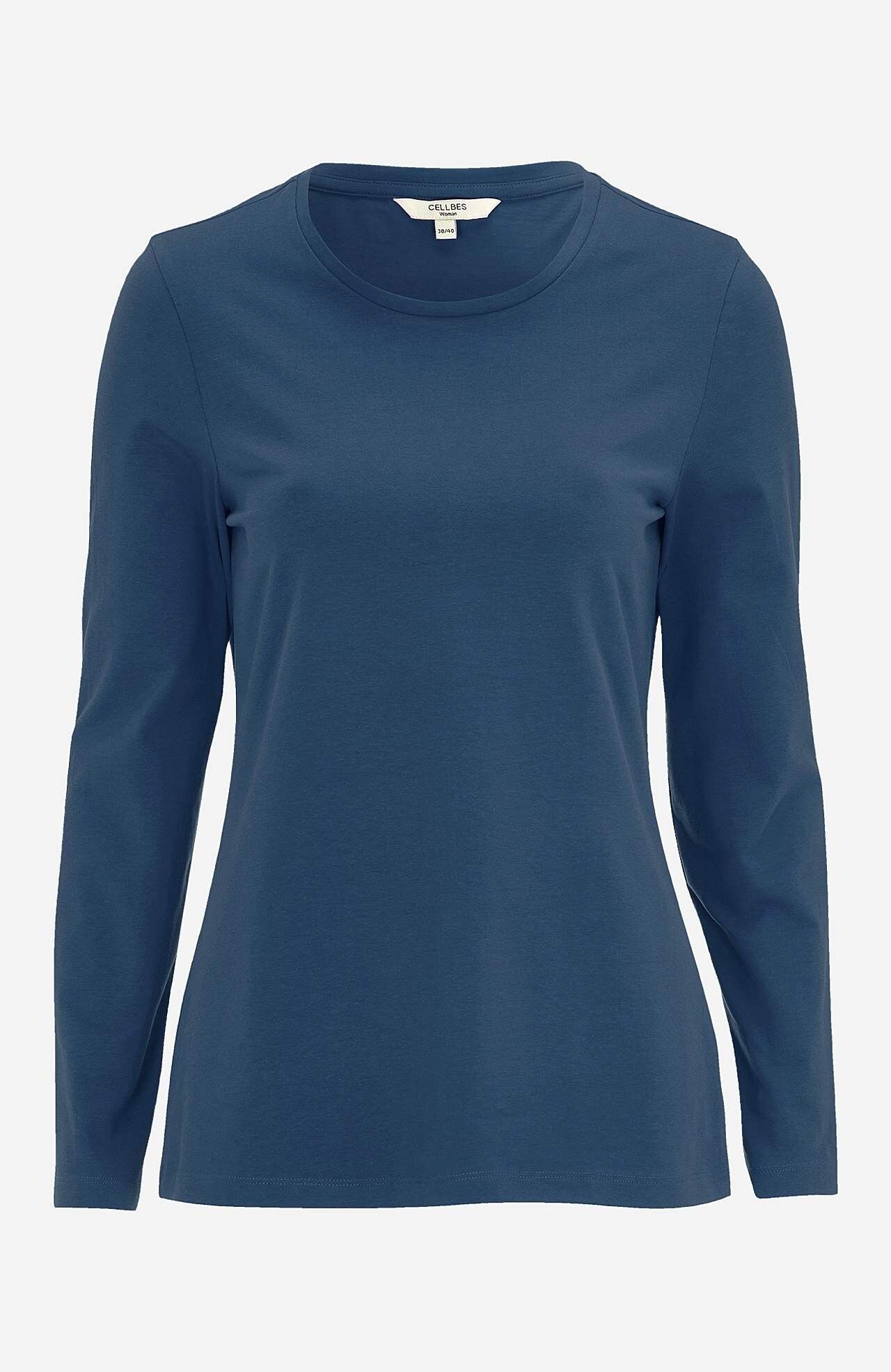 Long-sleeved jersey top in organic cotton