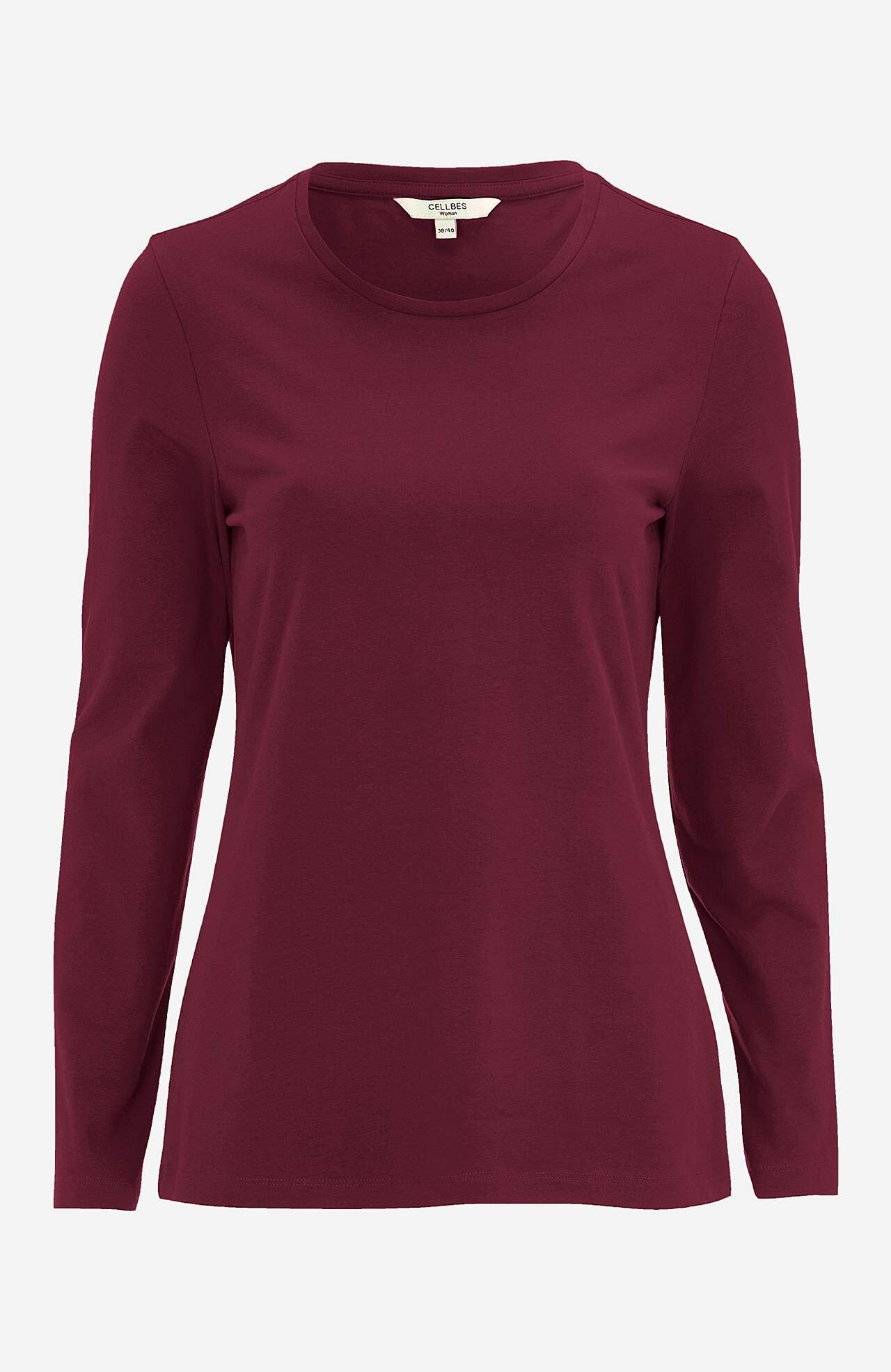 Long-sleeved jersey top in organic cotton