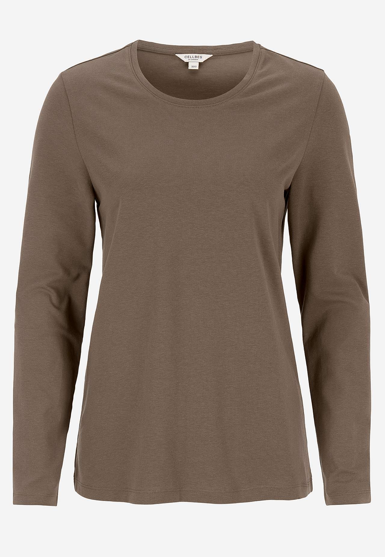 Long-sleeved jersey top in organic cotton