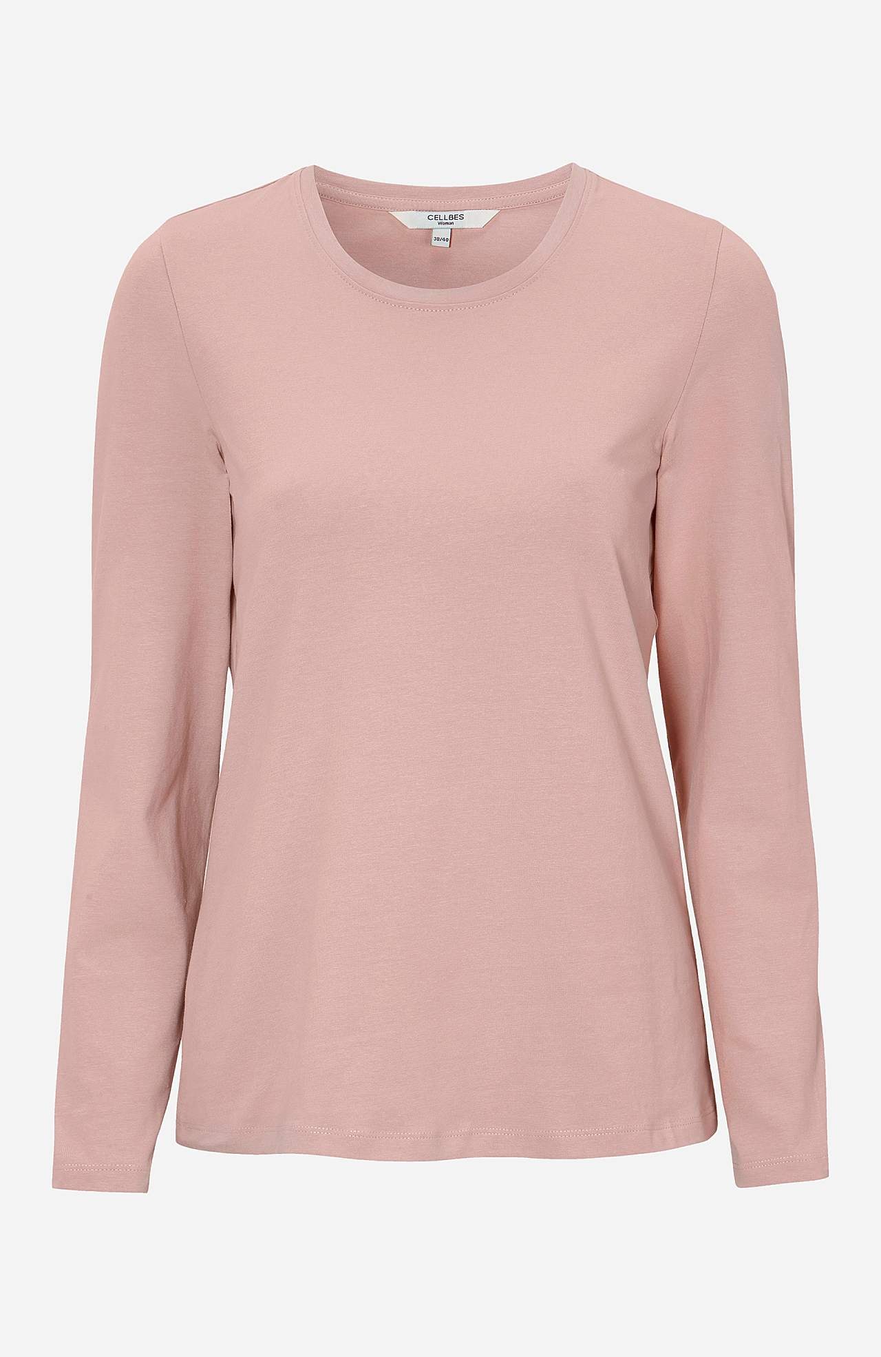 Long-sleeved jersey top in organic cotton