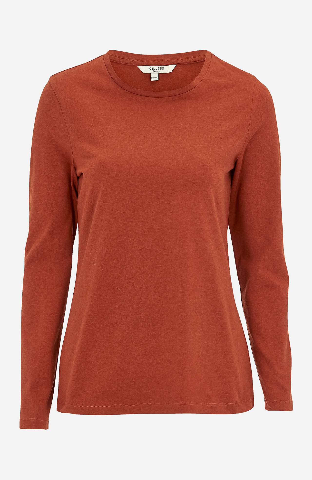 Long-sleeved jersey top in organic cotton