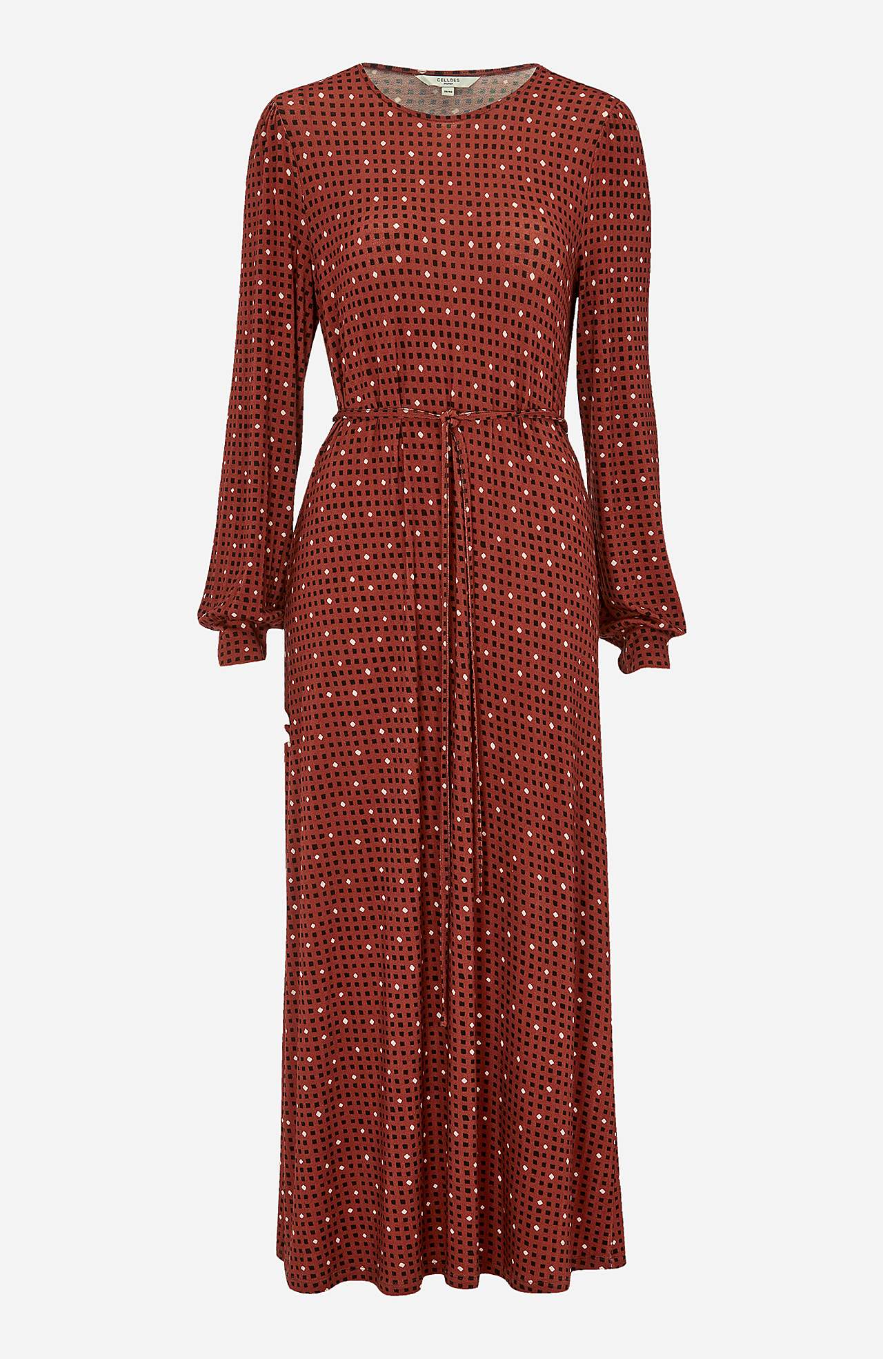 Patterned, long jersey dress Joan